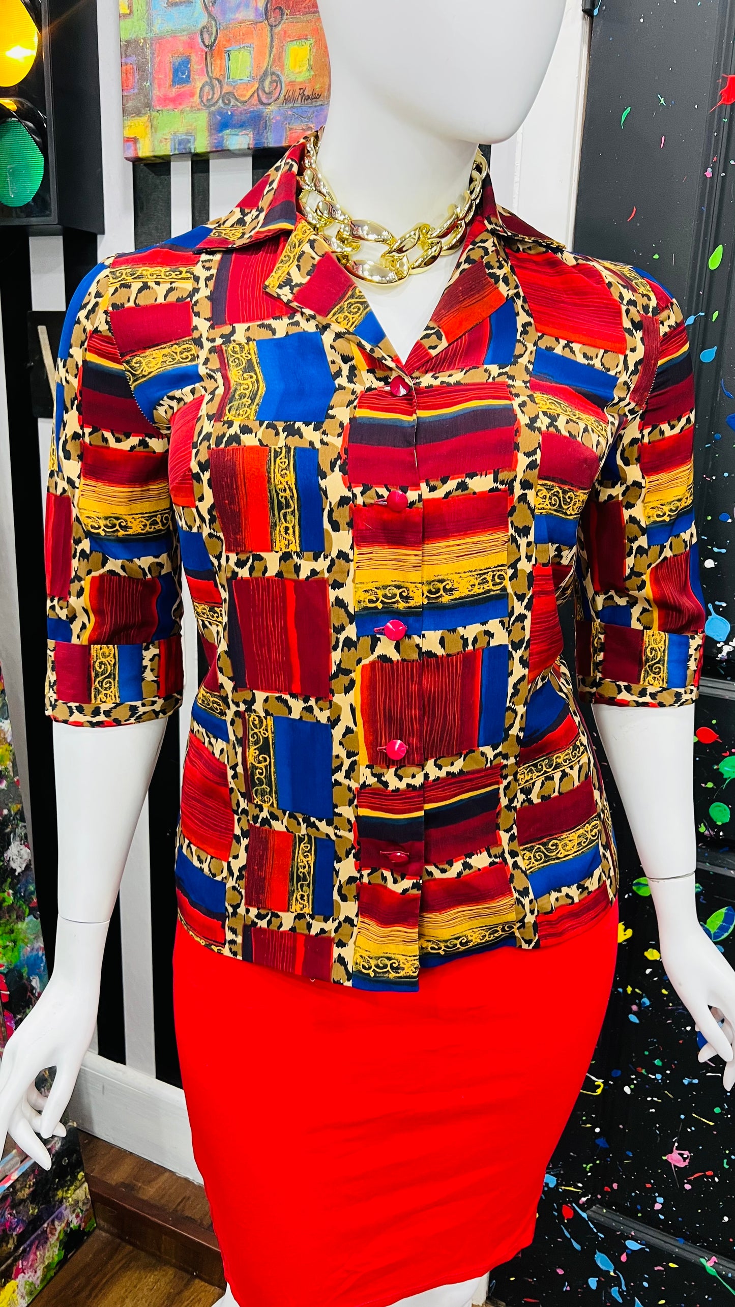 Vintage Abstract & Animal Print Blouse (12)