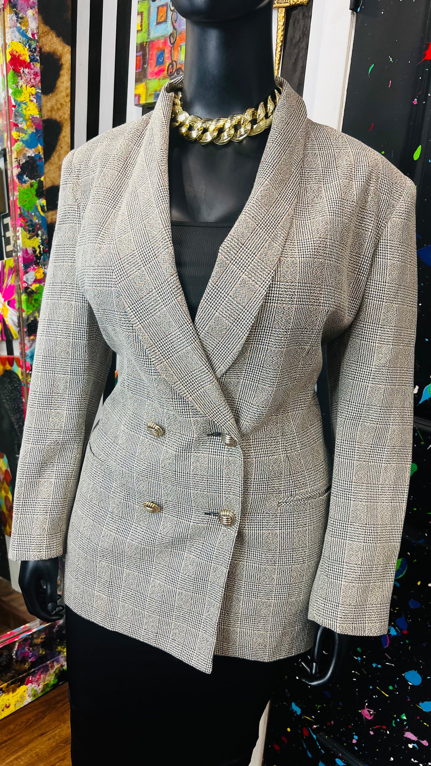 Vintage Plaid Blazer (16W)