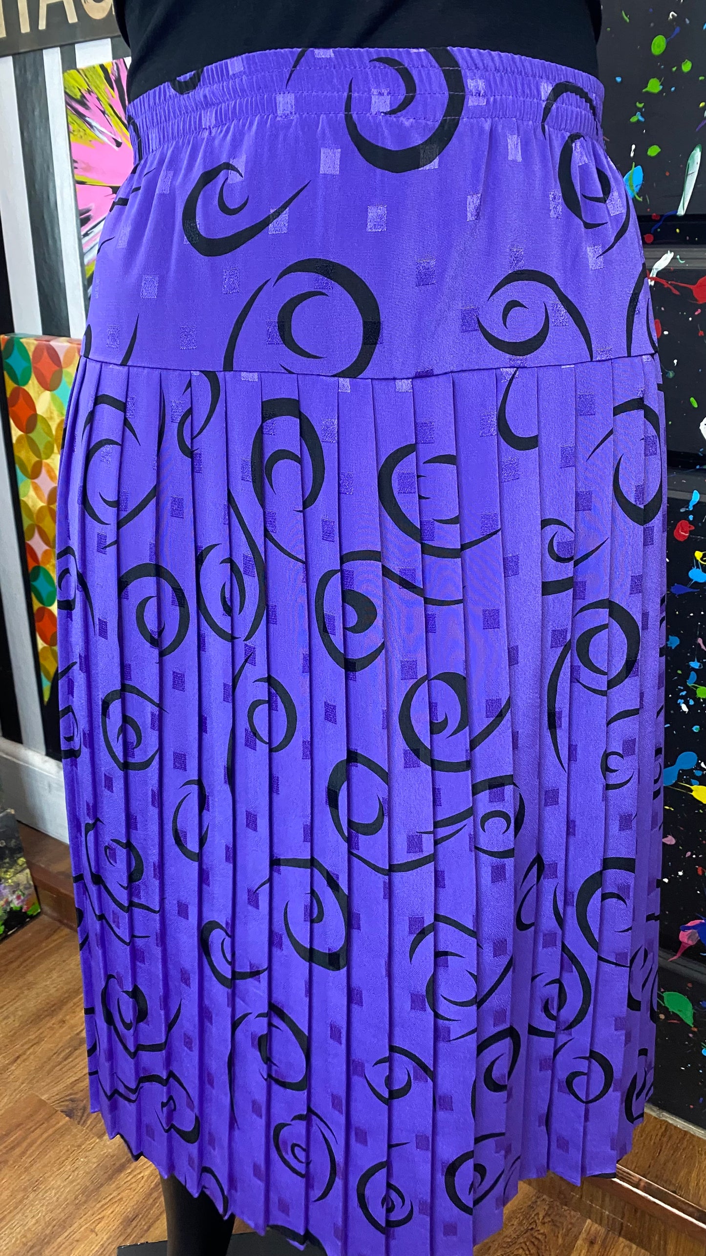 Vintage Purple & Black 80’s Skirt (24)