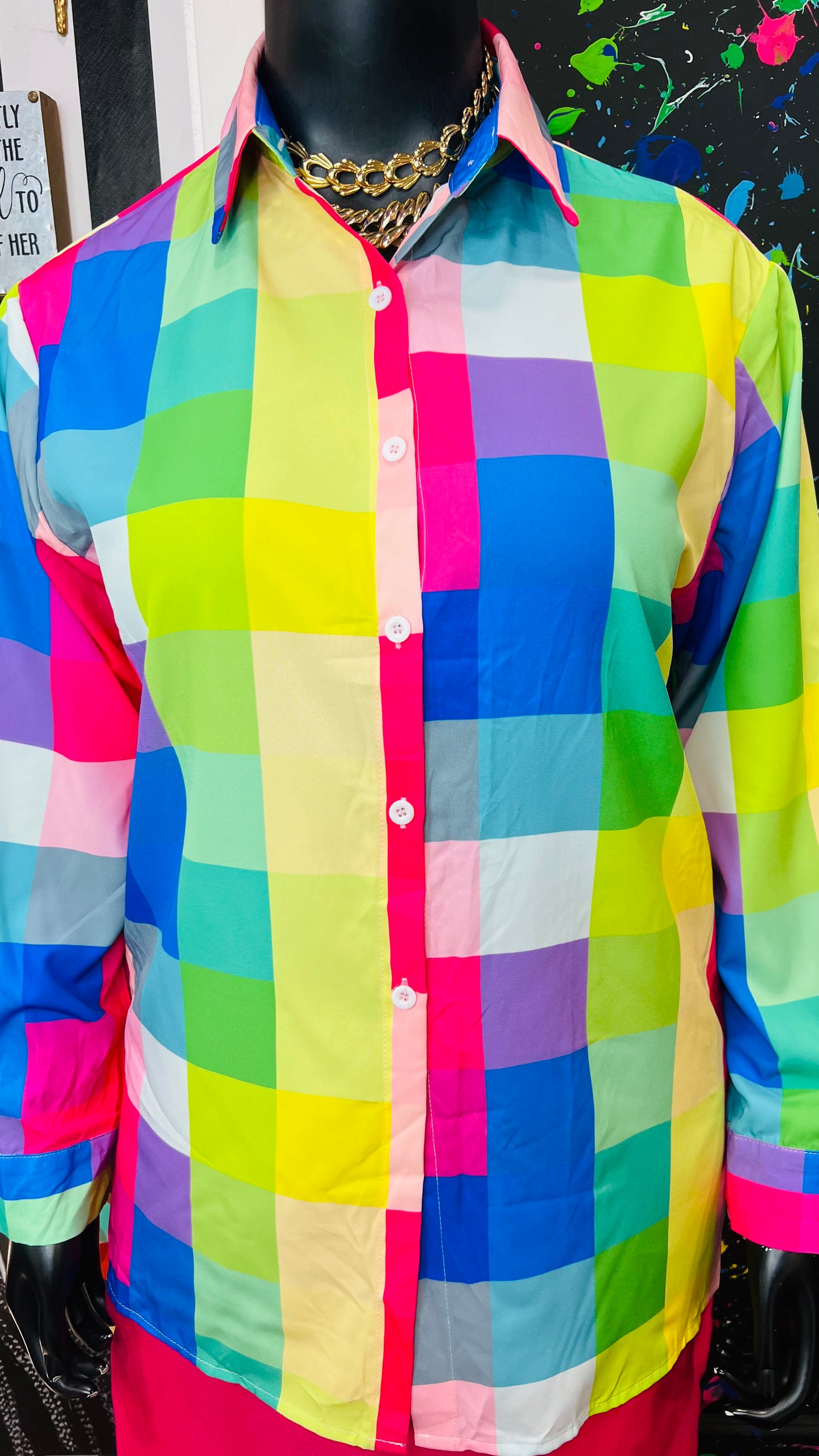 Colorful Long Sleeve Polyester Blouse (14)