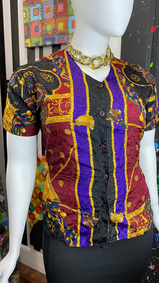 Vintage Nautical Print Blouse (14)