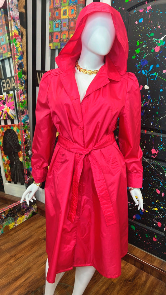 Vintage Pink Rain Trench Coat (20WP)