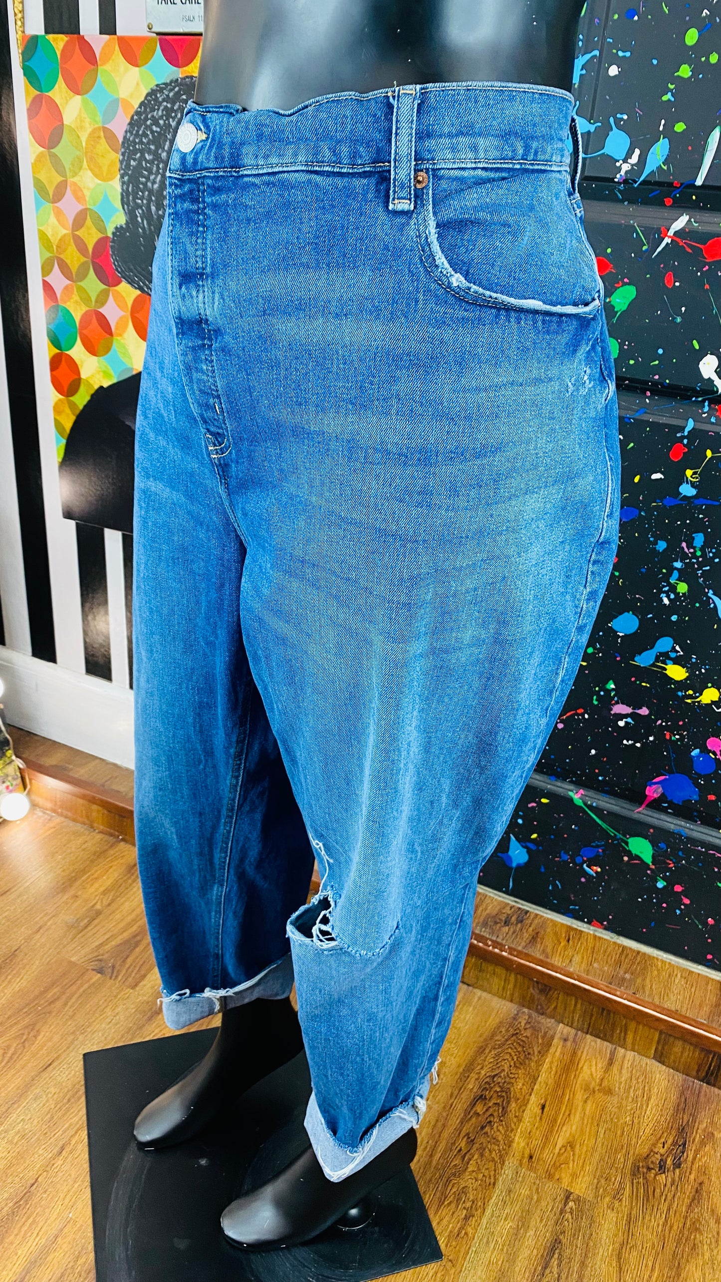 AVA&VIV Distressed Blue Jeans