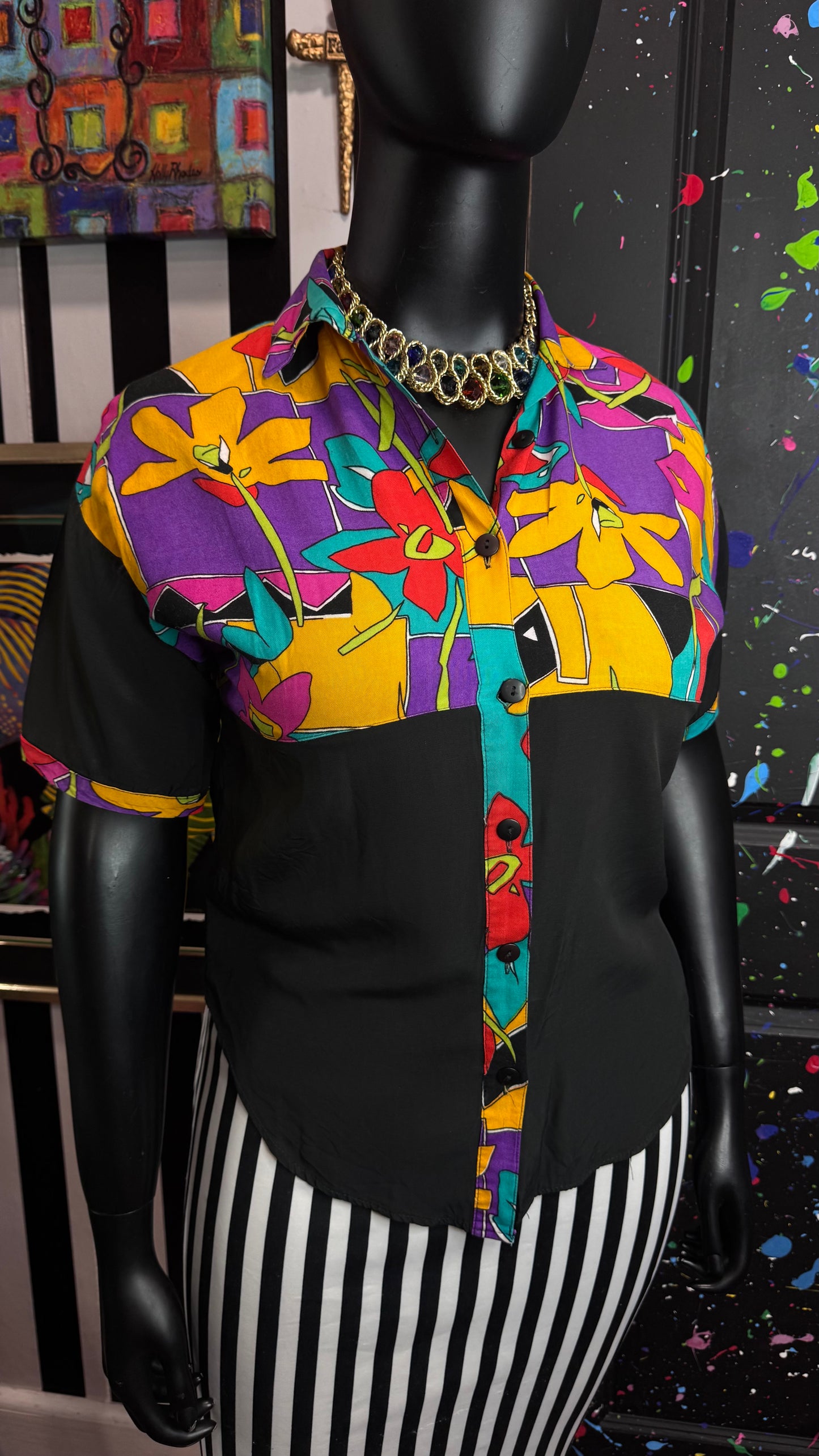 Vintage 90s Style Floral Blouse (16)