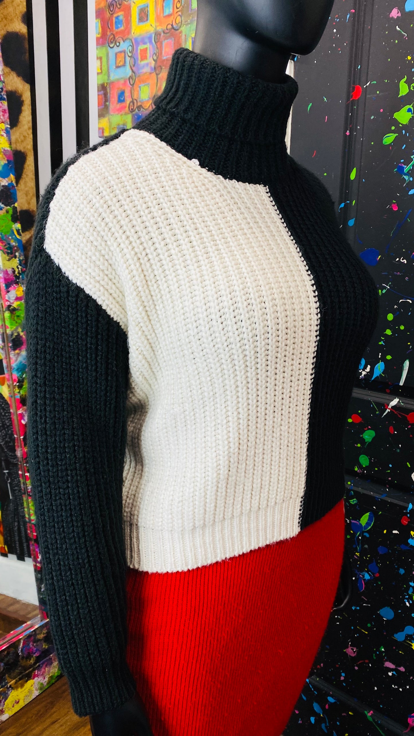 Cropped Black & White Colorblock Sweater (18)
