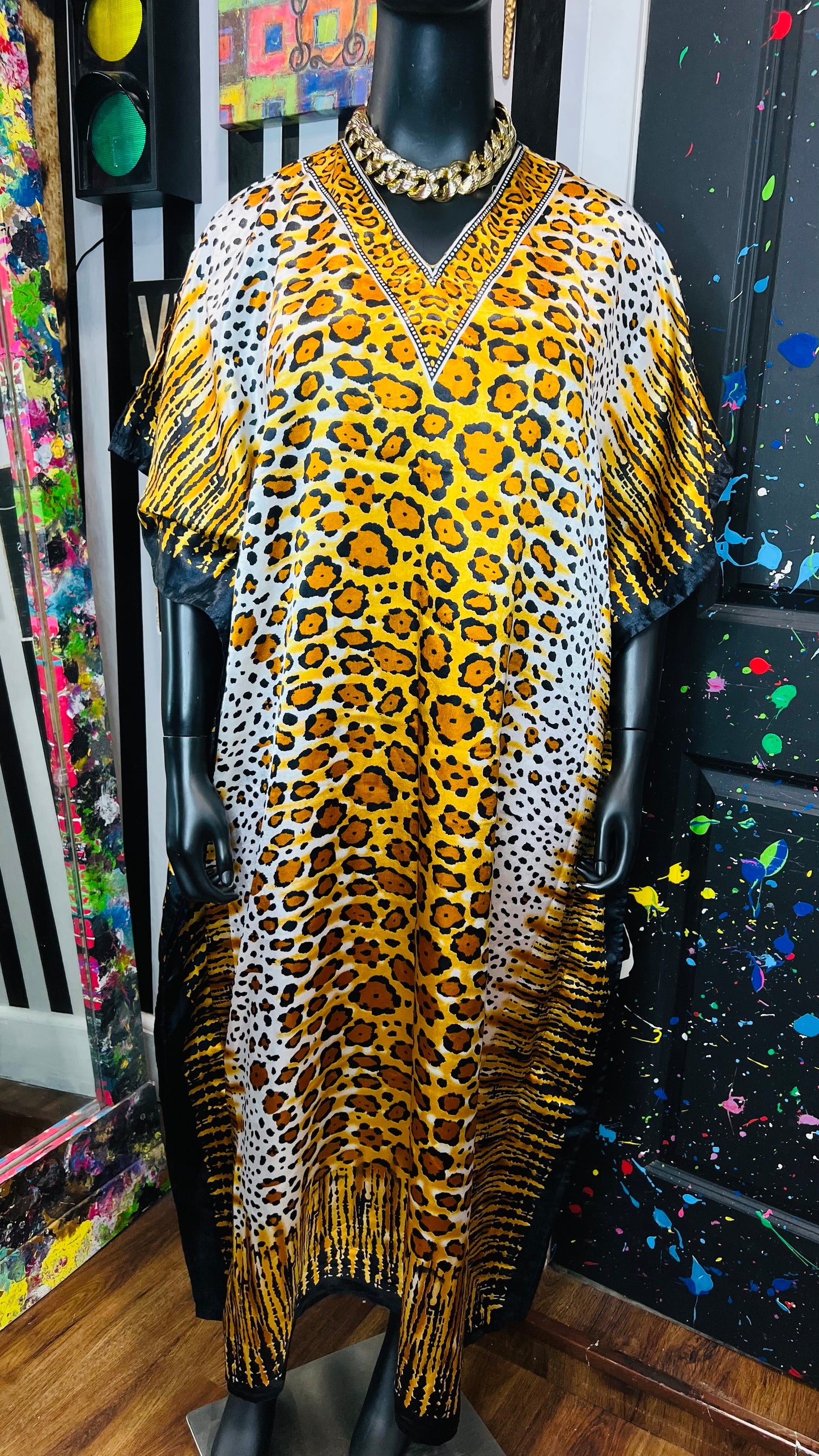 Vintage Animal Print Kaftan (OS)