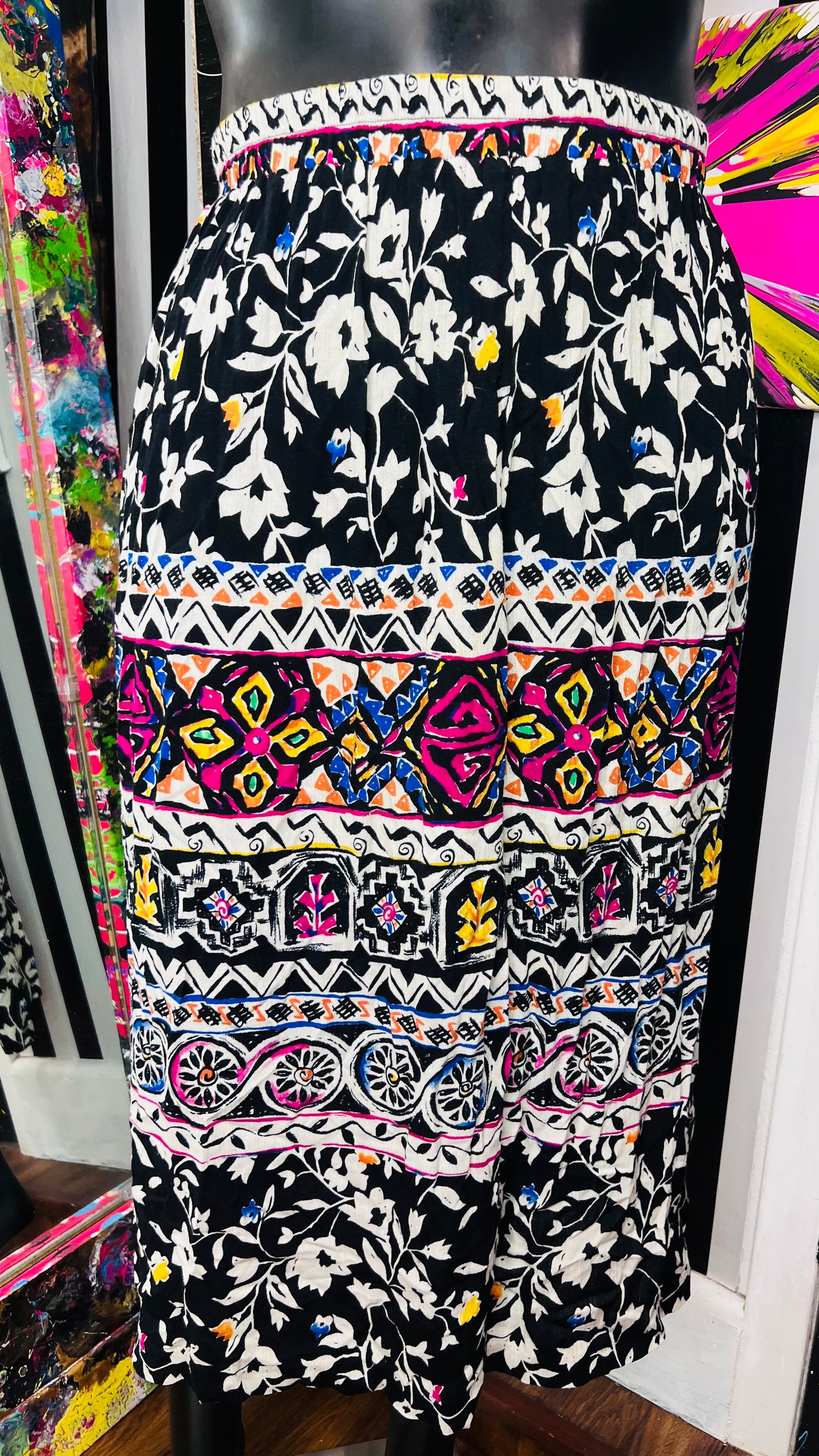 Vintage Rayon Abstract Skirt (20W)