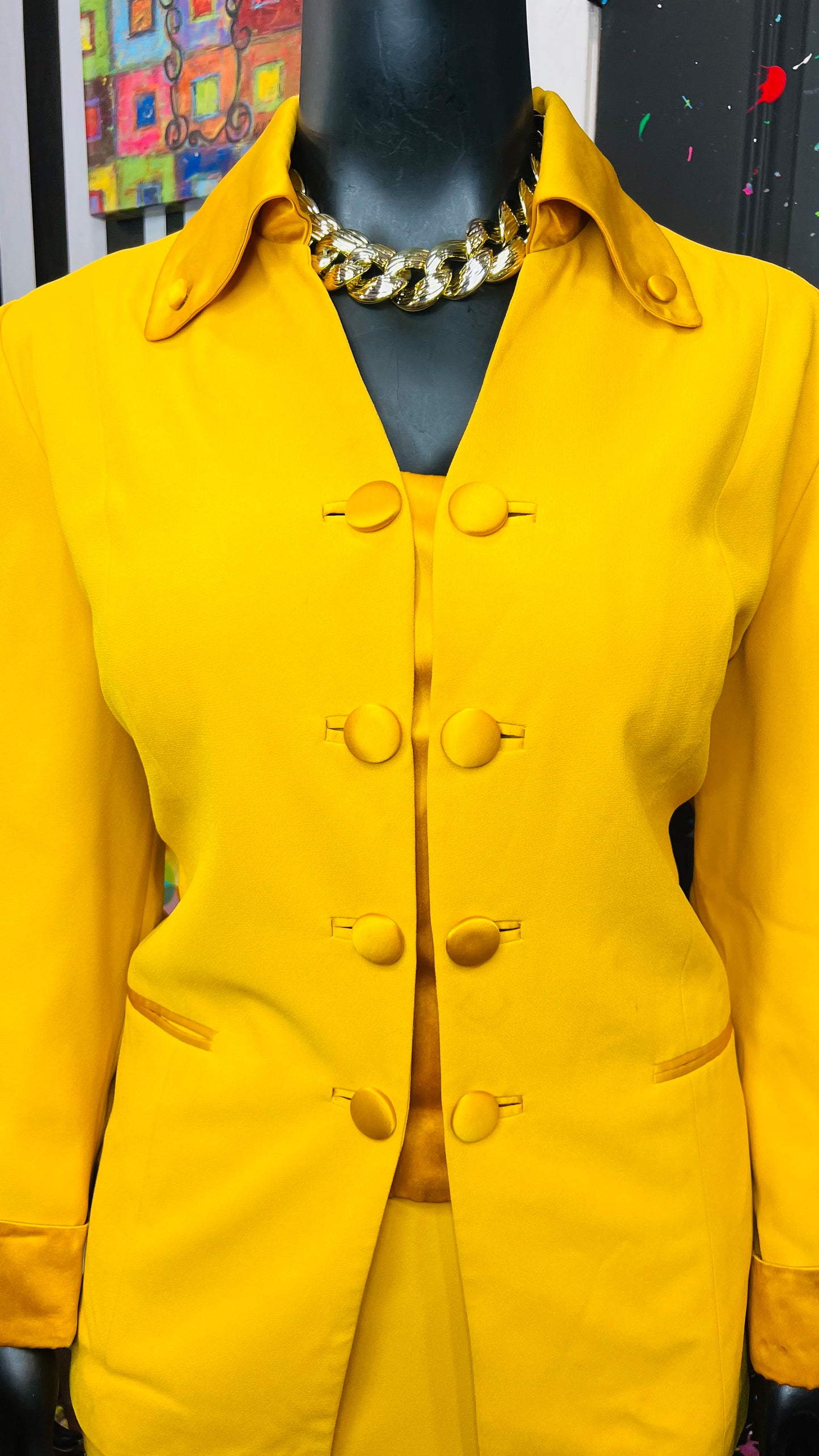 Vintage Gold Skirt Suit (18W)