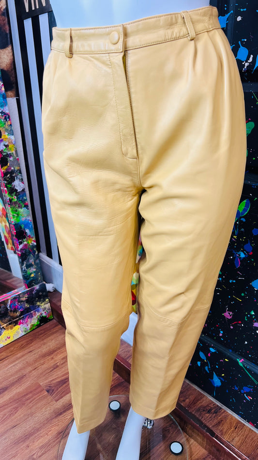 Vintage Genuine Leather Tan Pants (16)