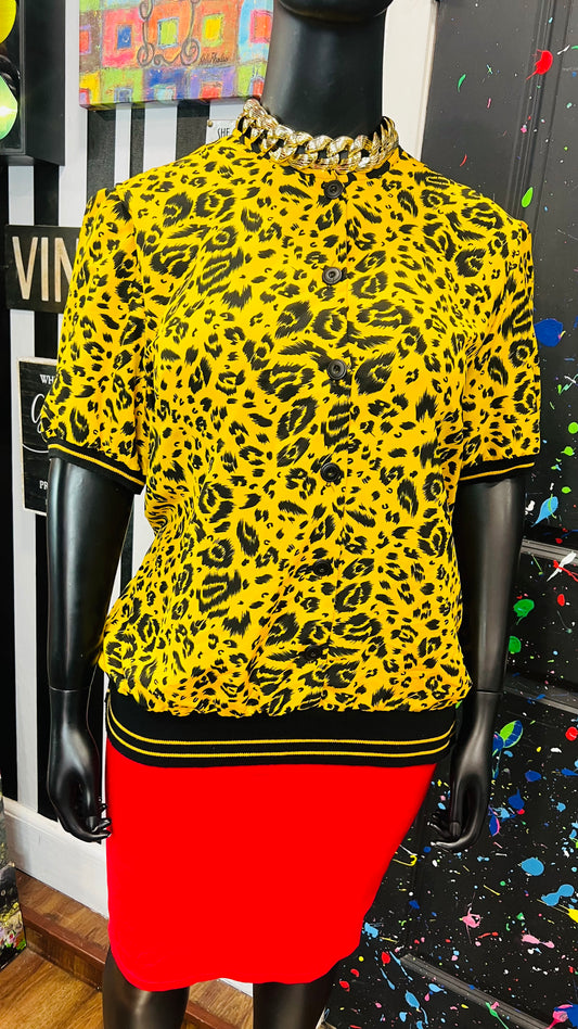 Vintage Yellow & Black Blouse (20)