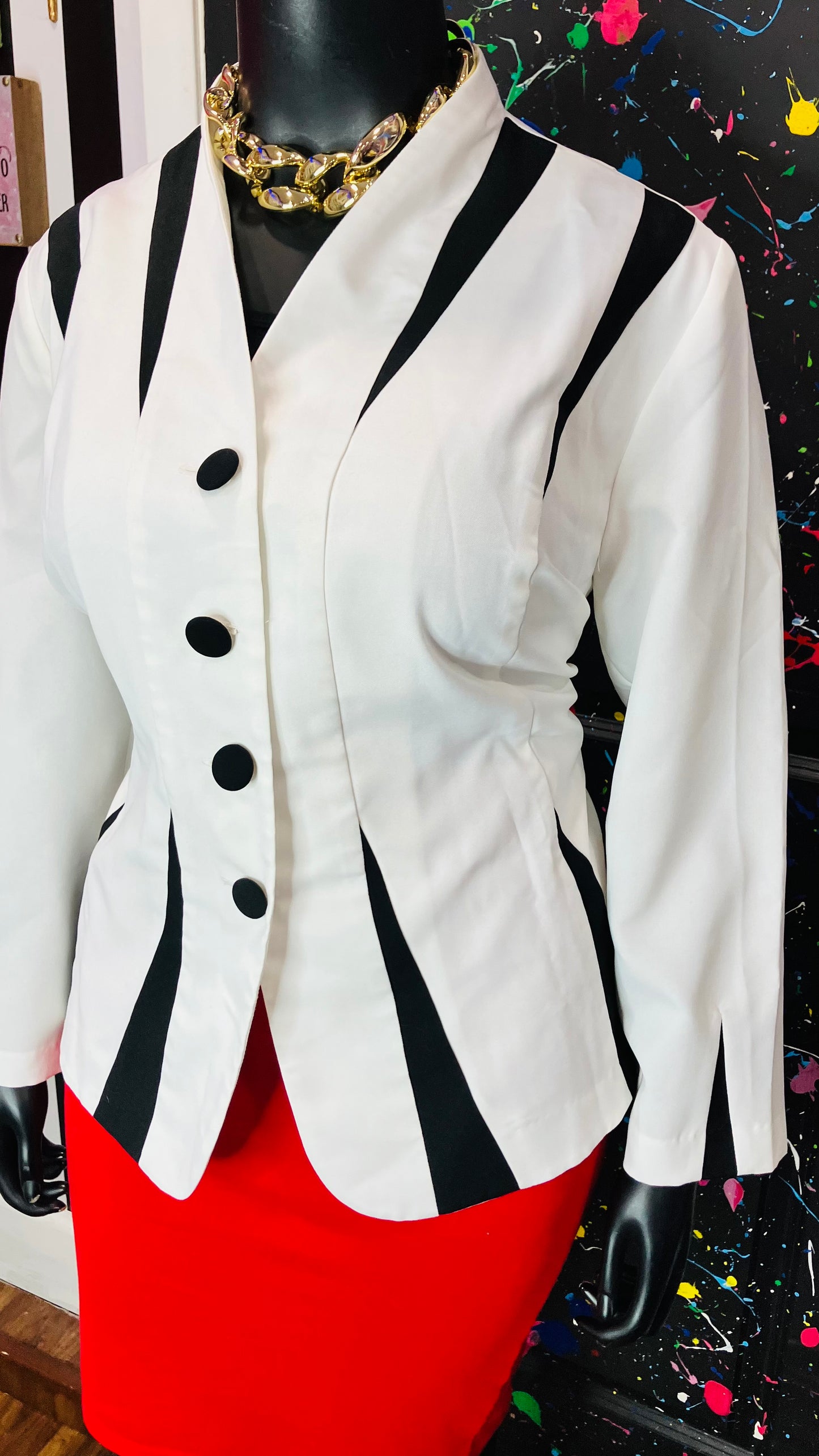 Vintage Black & White Blazer (24WP)