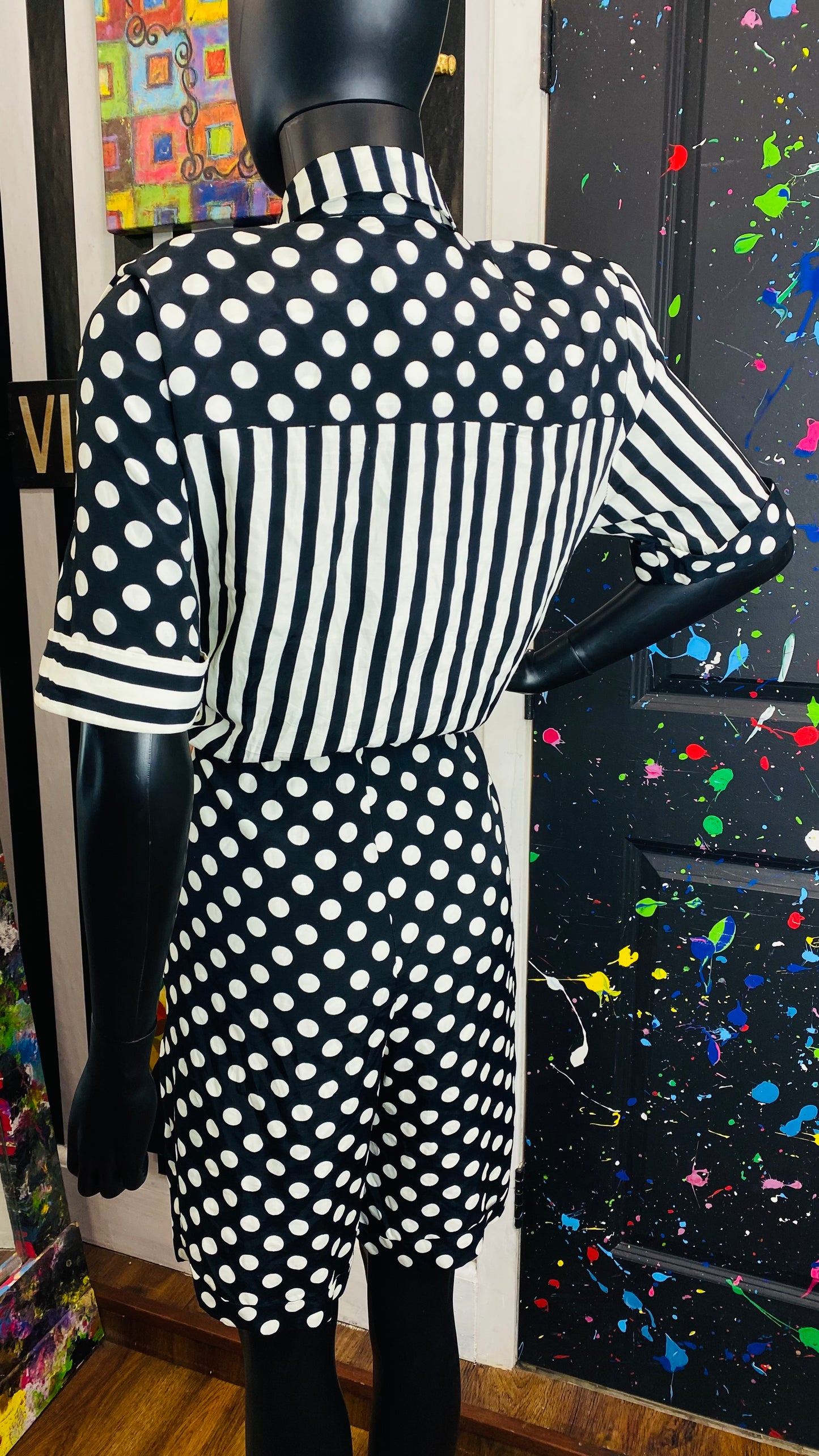 Vintage Black & White Romper (10/12)