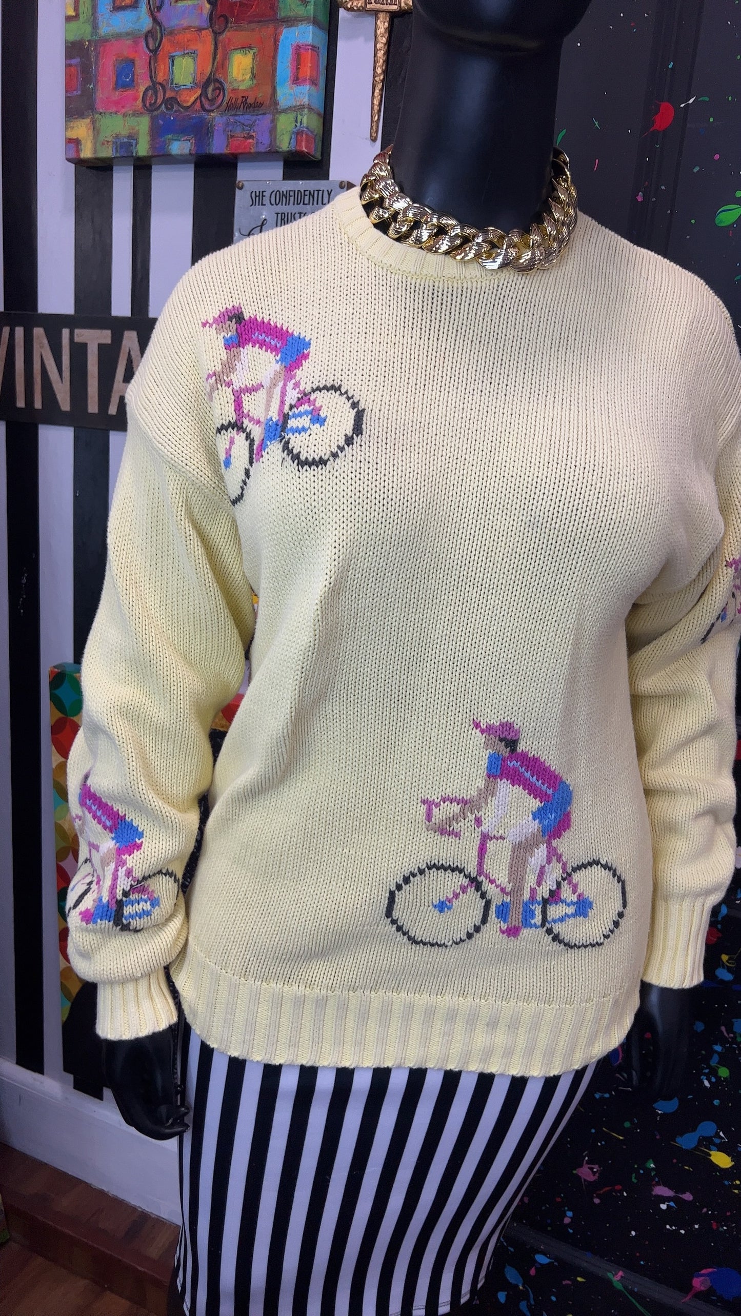Vintage Knit Bicycle Sweater (16)