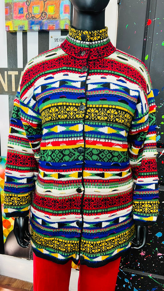 Vintage 3D Knit Coogi Like Lined Sweater (22)