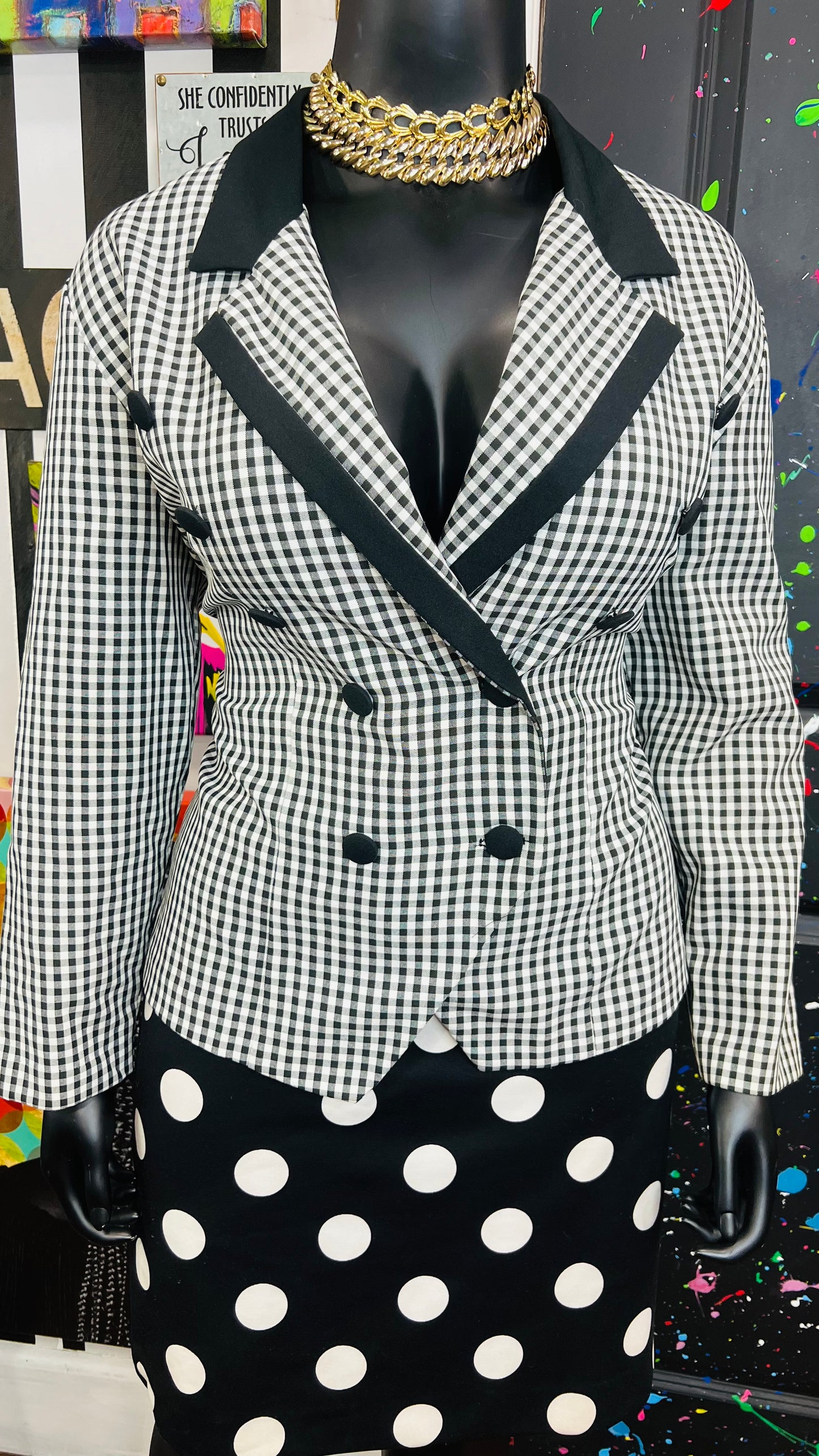 Vintage Checkered Blazer (20W)