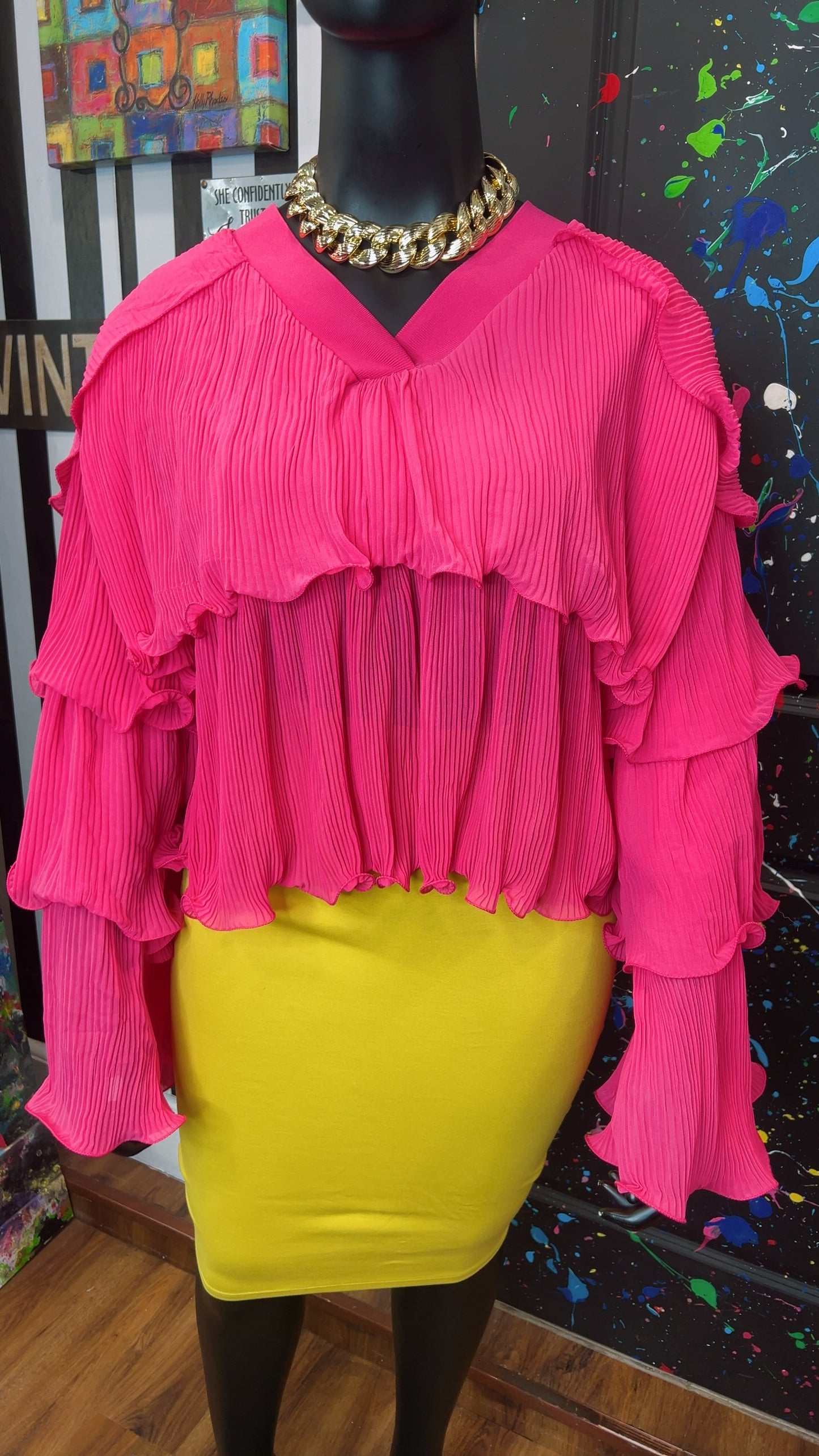 Layered Pink Cropped Blouse (18)