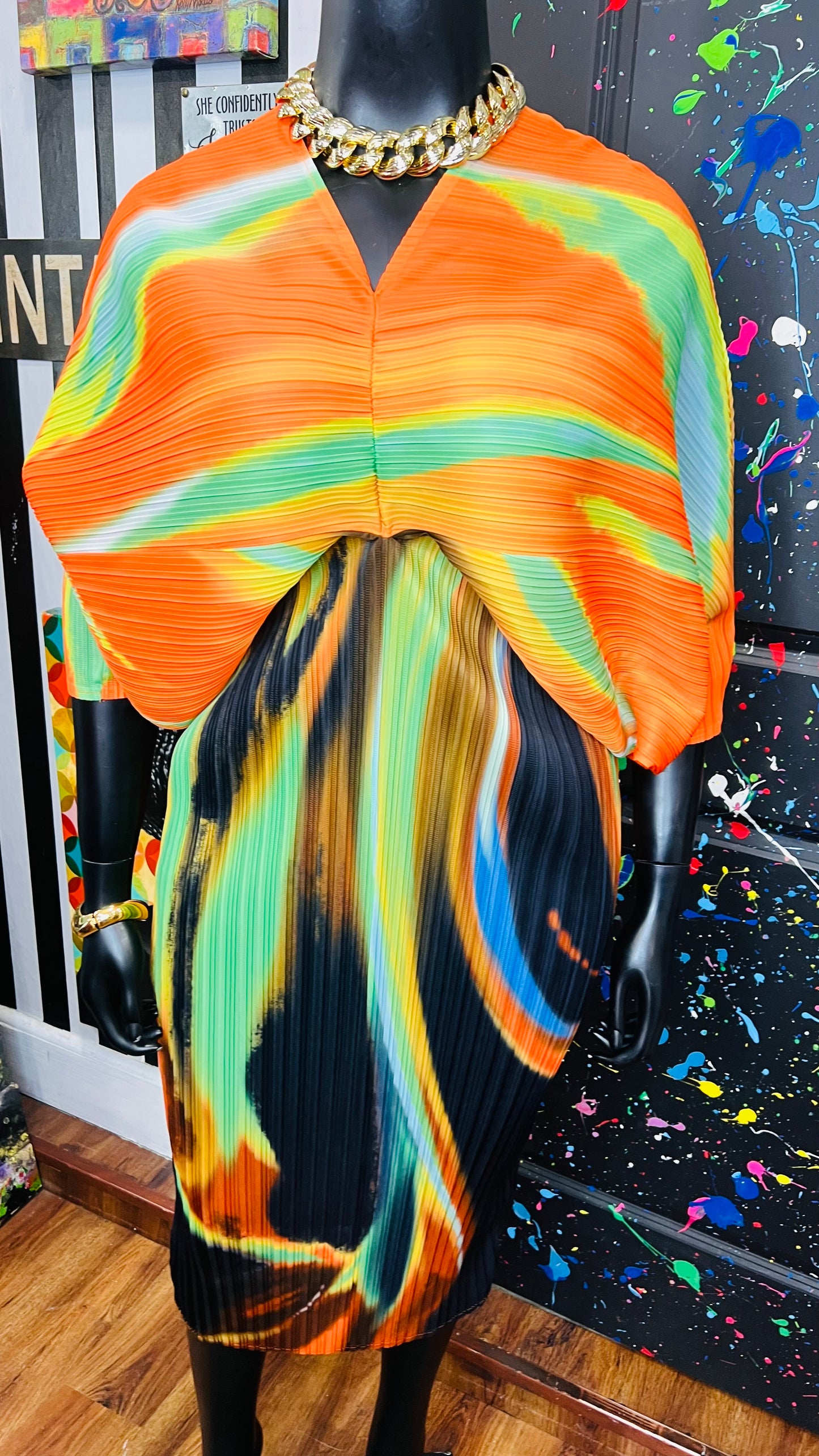 Watercolor Accordion Dress (16)