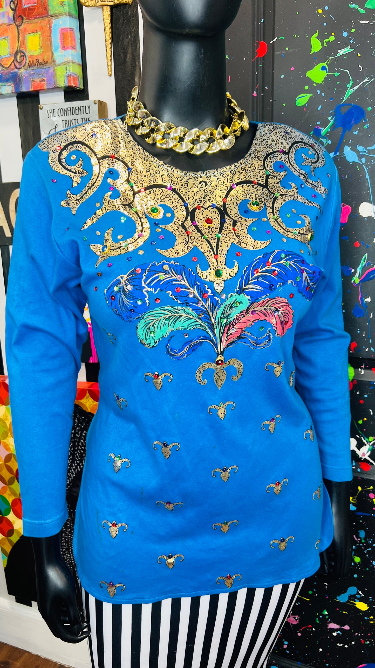 Vintage Jewel Long Sleeve Blouse (14)