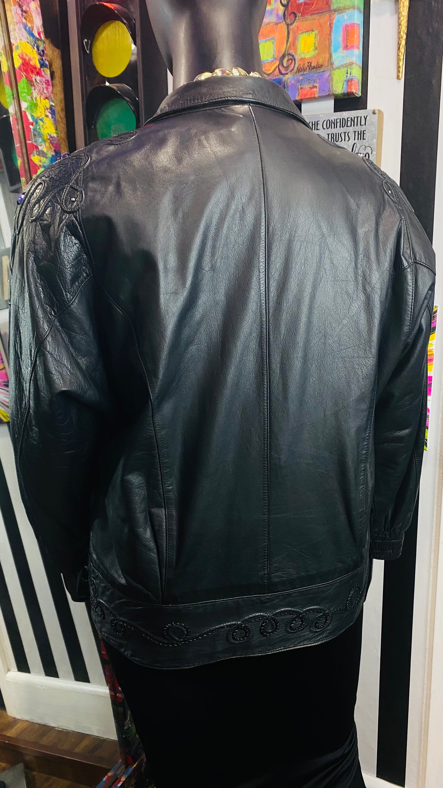 Vintage Genuine Leather Jewel jacket (18)