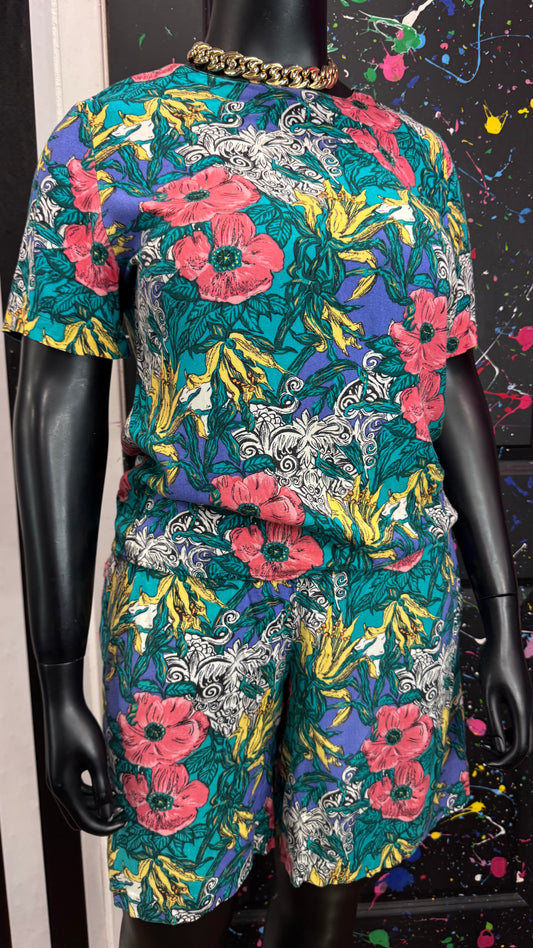 Vintage Rayon Abstract Short Set (14)