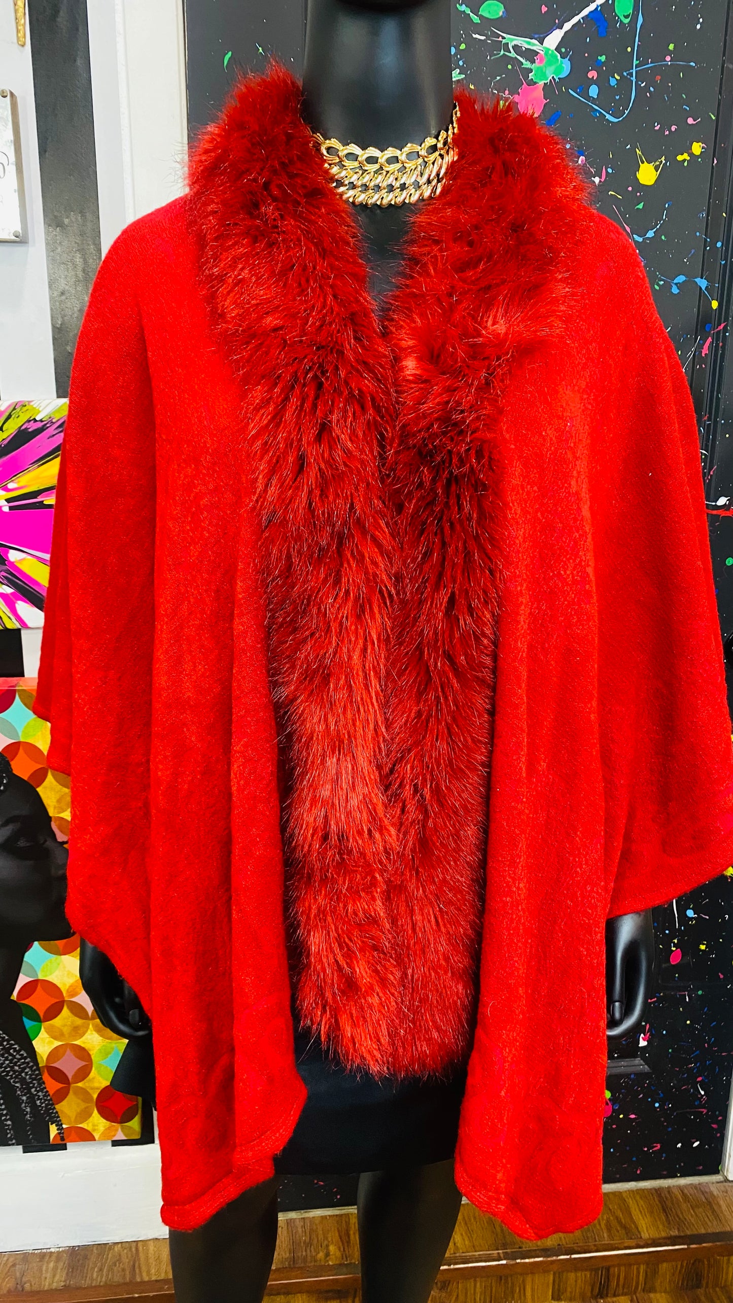 Vintage Faux Fur Shaw (ONE SIZE)