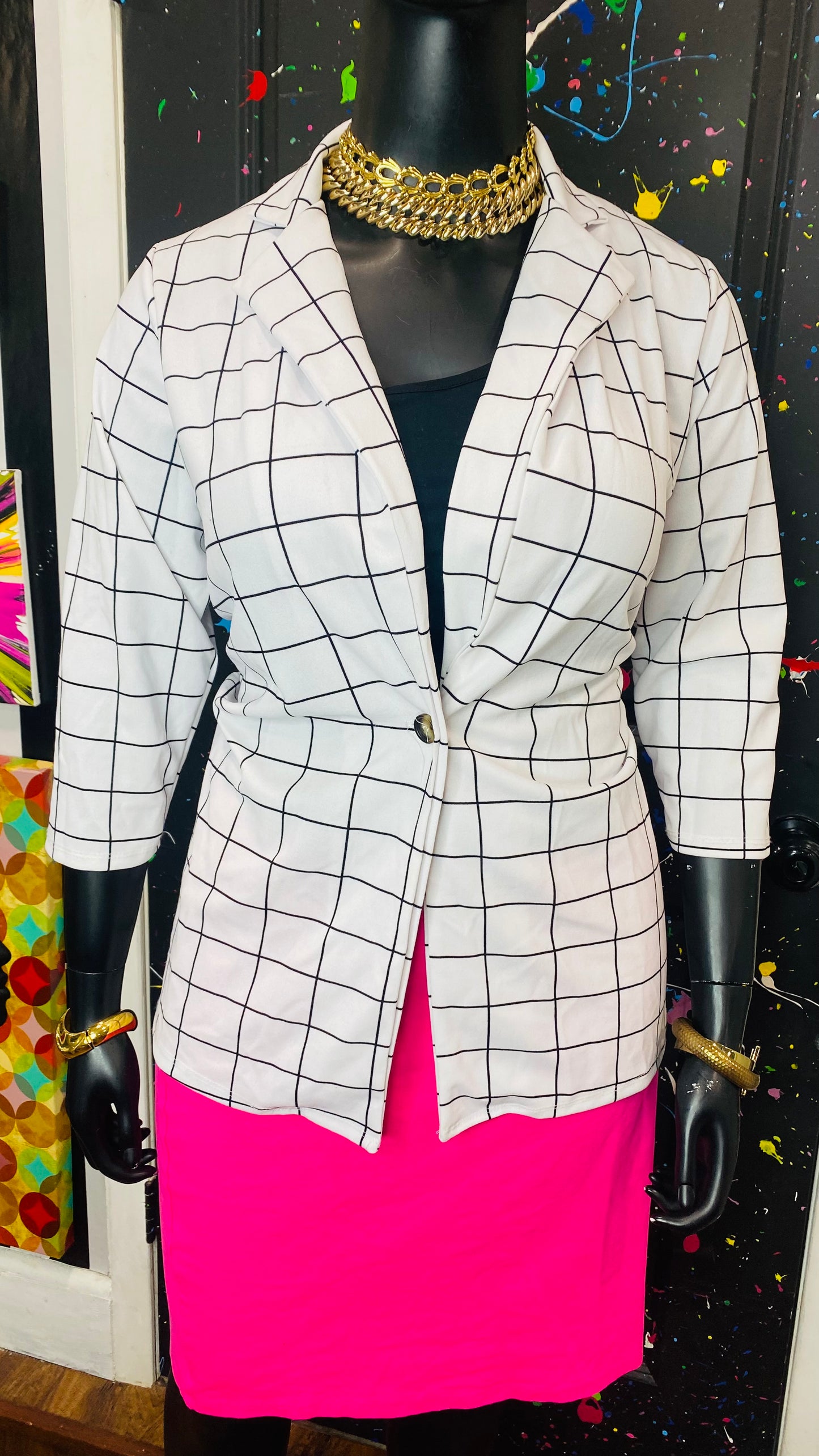 Striped Black & White Blazer (18)