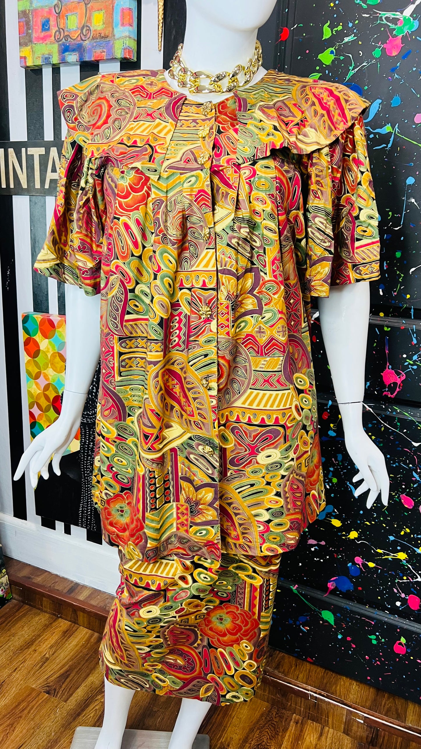 Vintage Traditional African Skirt Set (14/16)