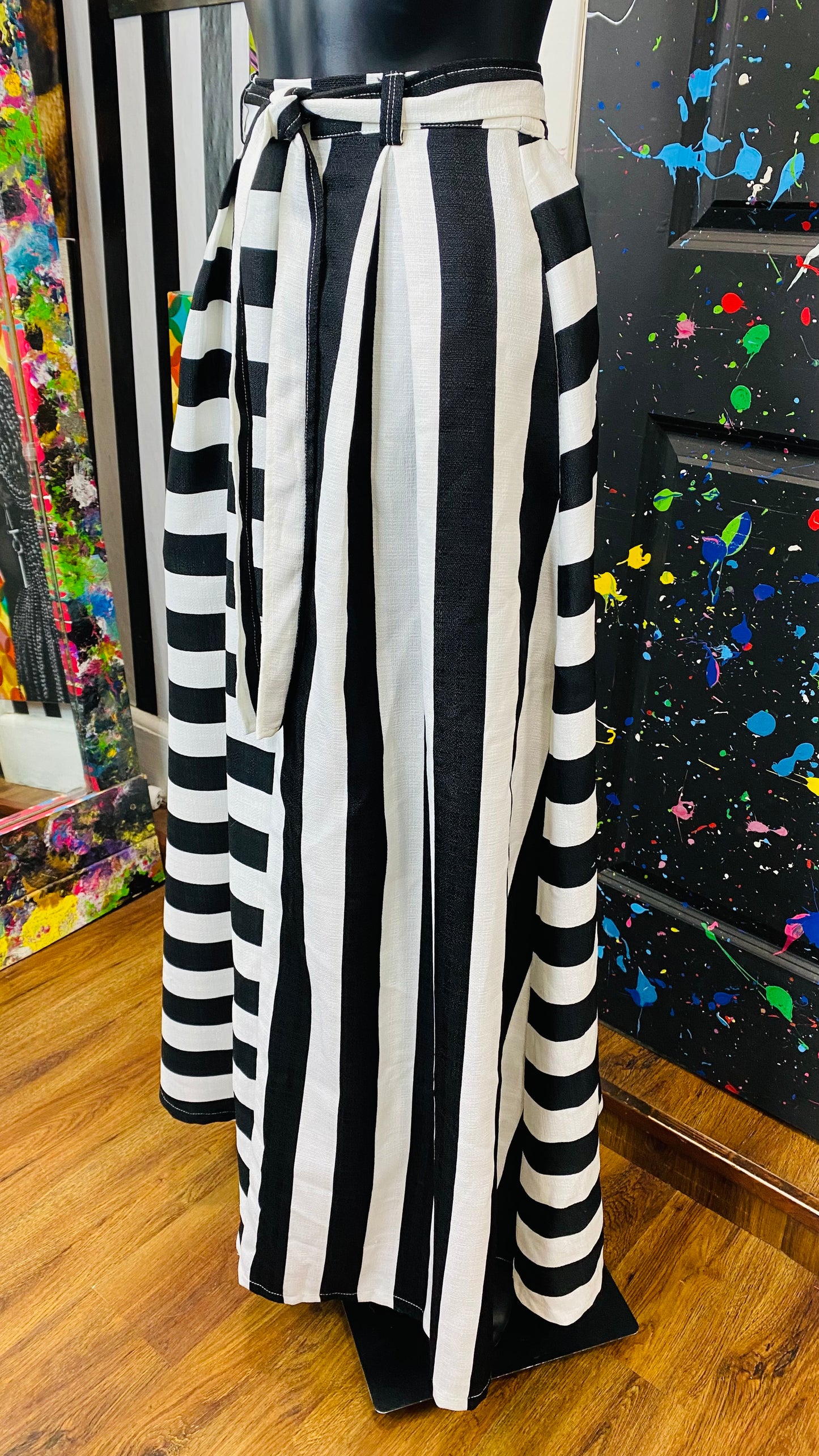 Black & White Striped Skirt (14)