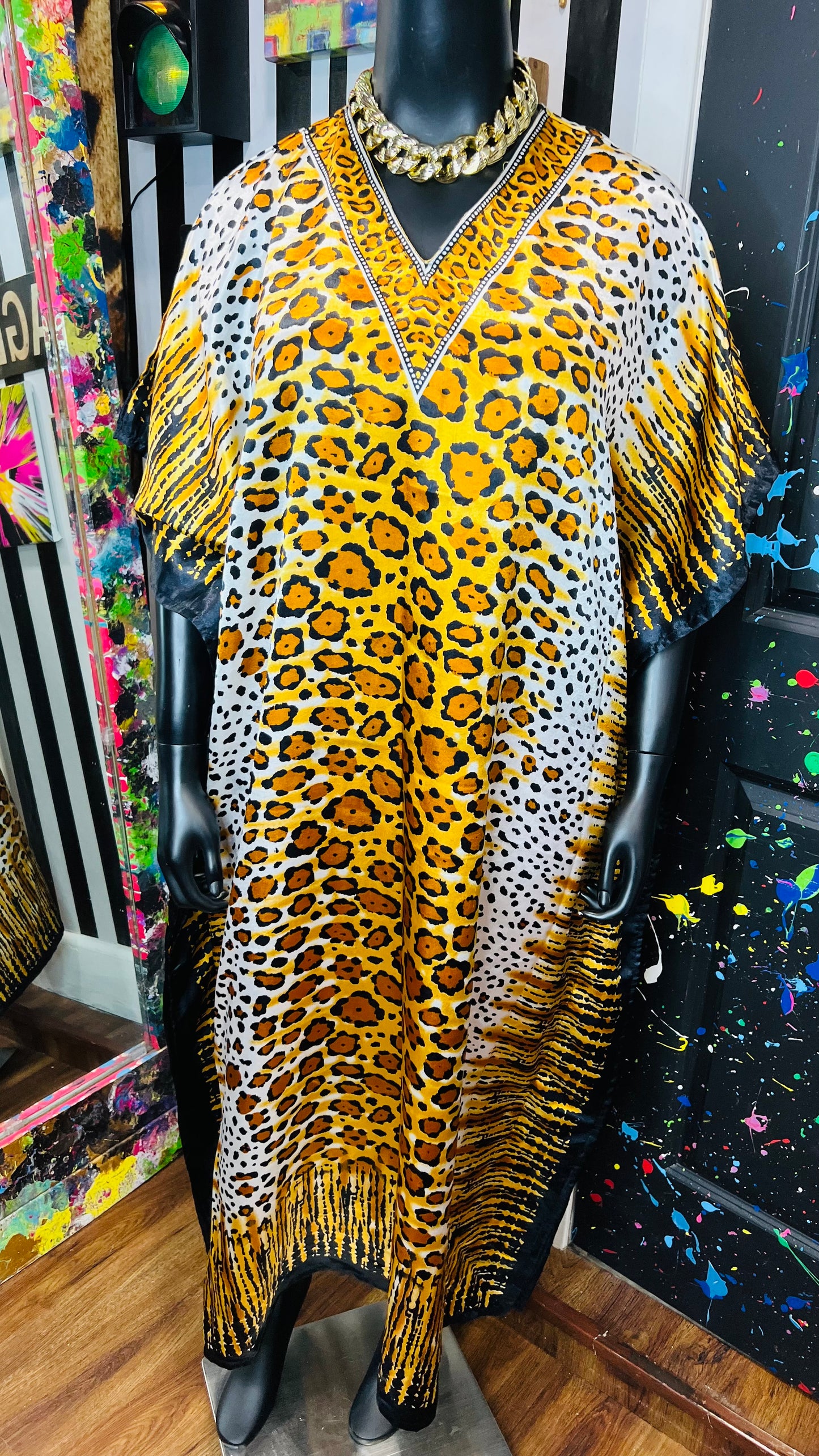 Vintage Animal Print Kaftan (OS)