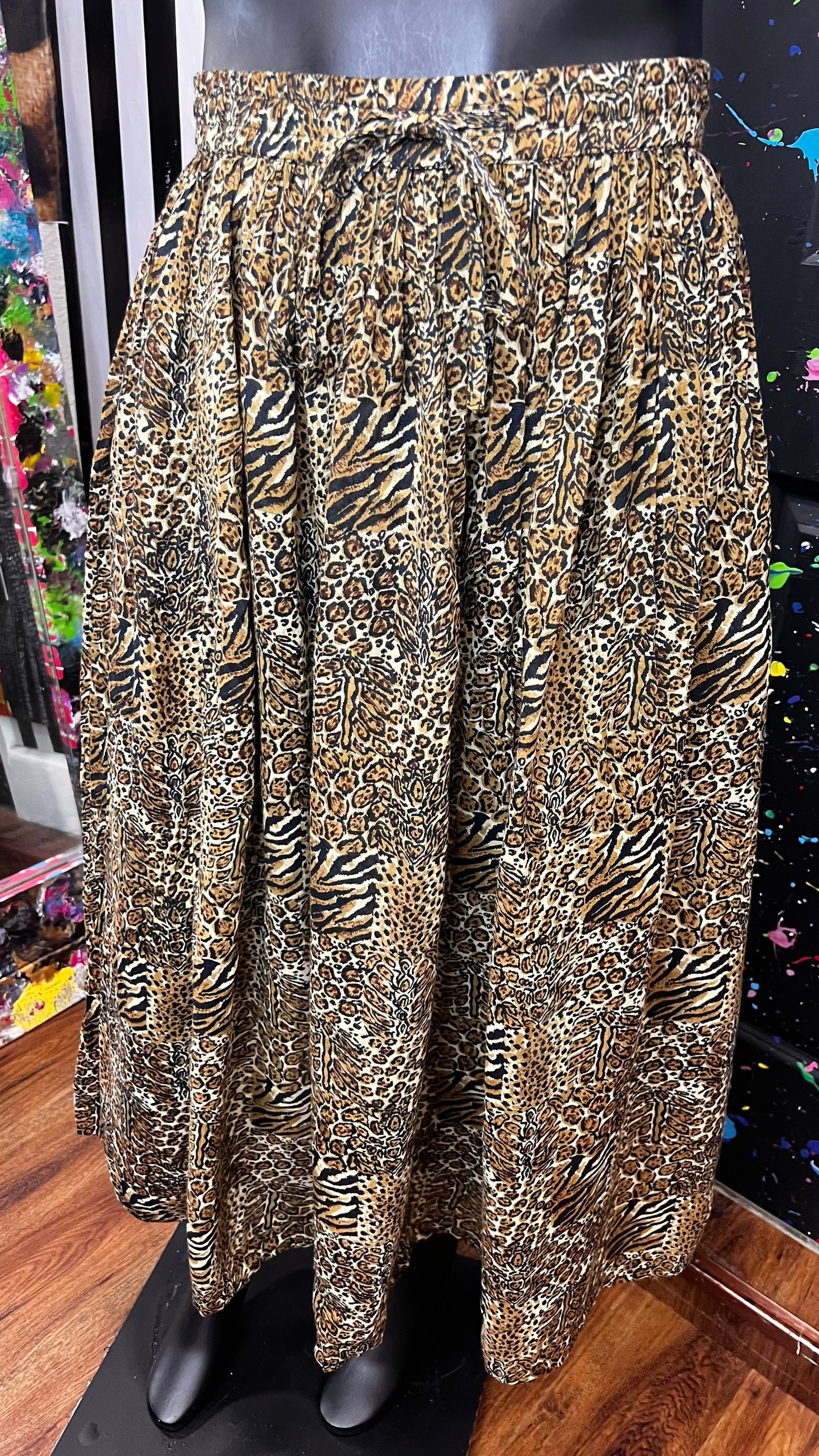 Vintage Rayon Animal Print Skirt (20)
