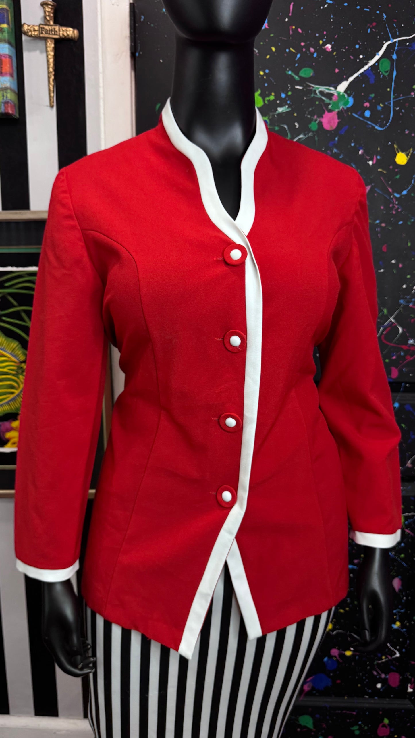 Vintage Red & White 80s Blazer (18)