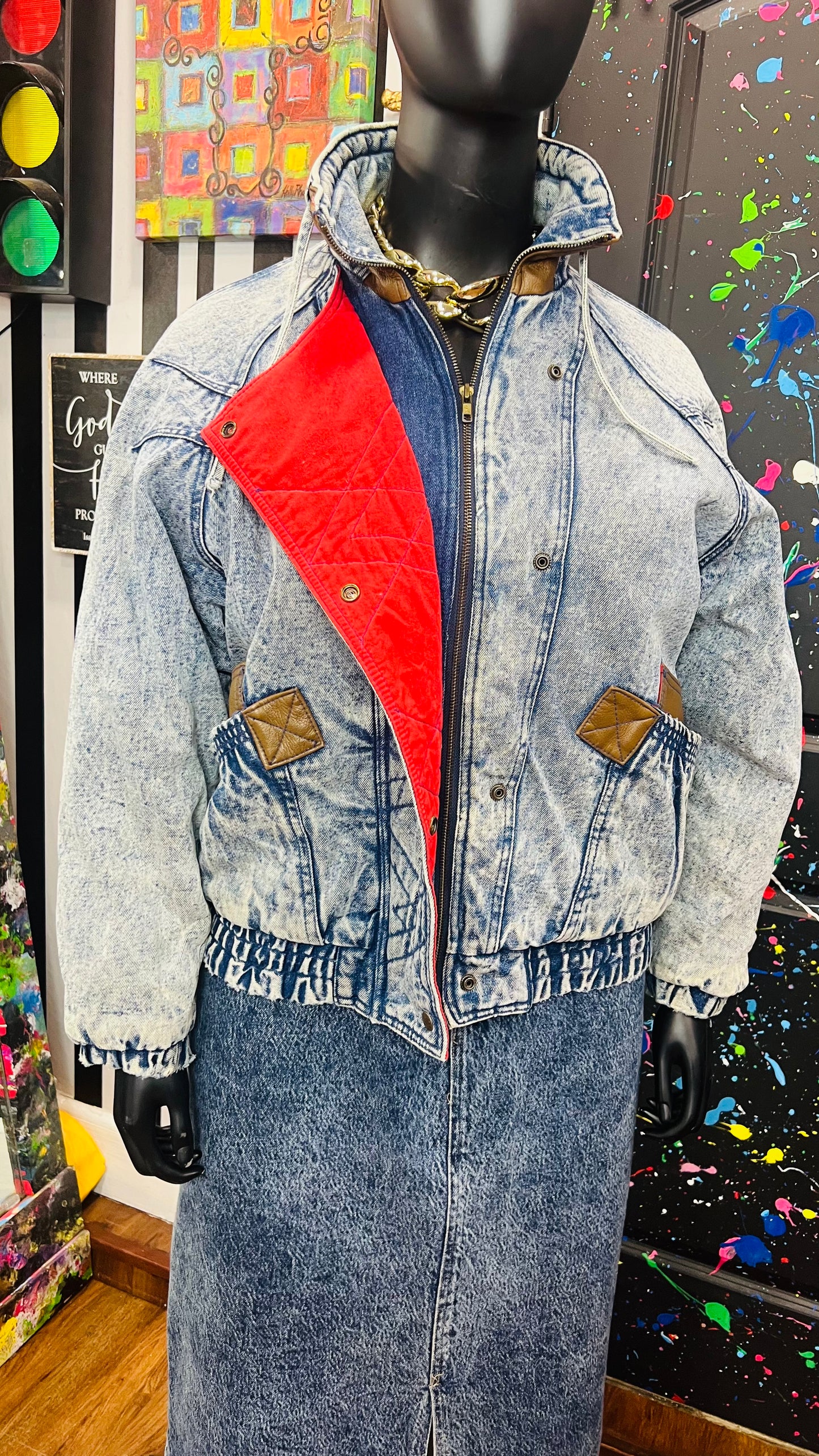 Vintage 80s/90s Acid Wash Denim Jacket (20)