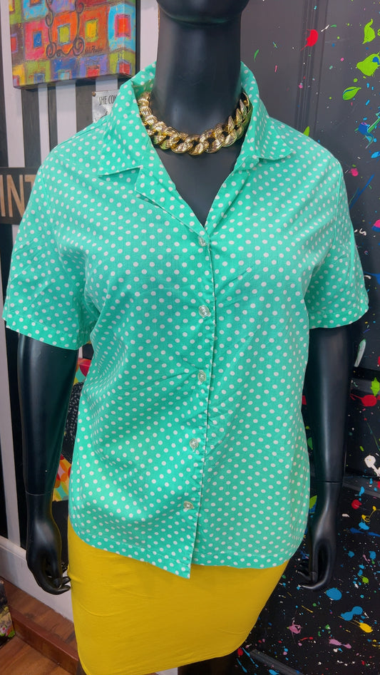 Vintage Cotton Polka Dot Blouse (24)