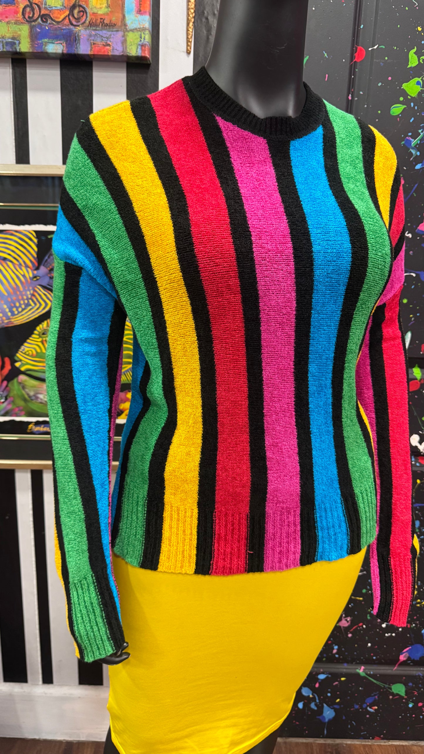 Vintage Rainbow Striped Sweater (12)