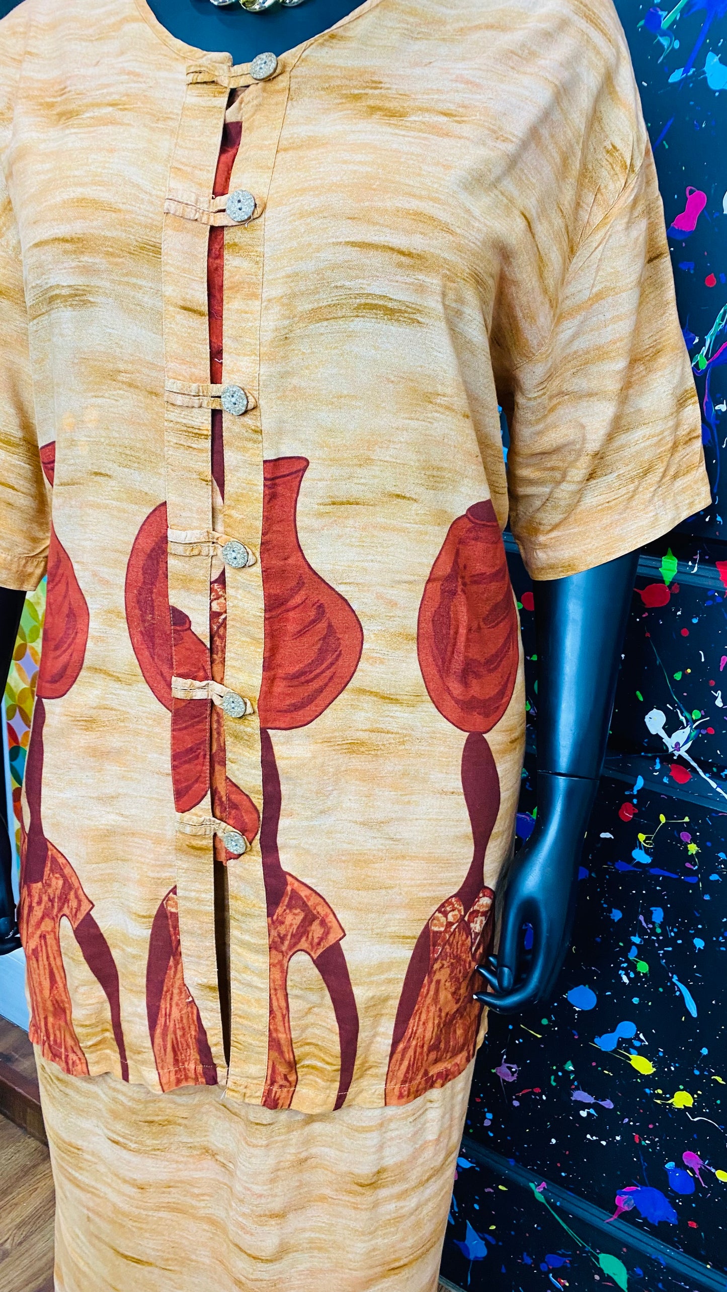 Vintage Rayon Traditional African Skirt Set (18)