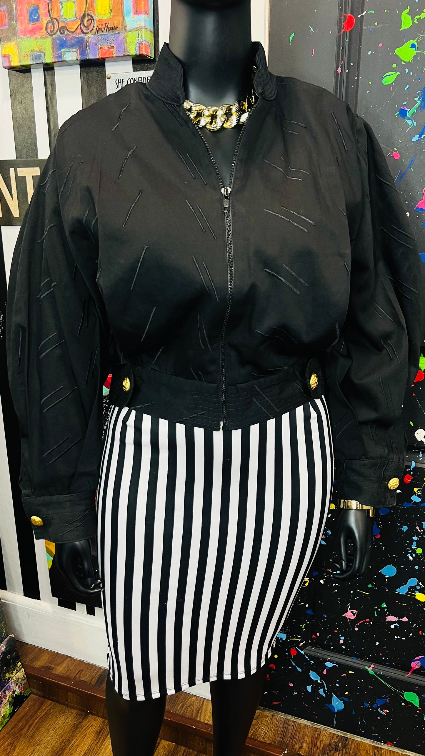 Vintage Gene Ewing Cropped Batwing Jacket (14)