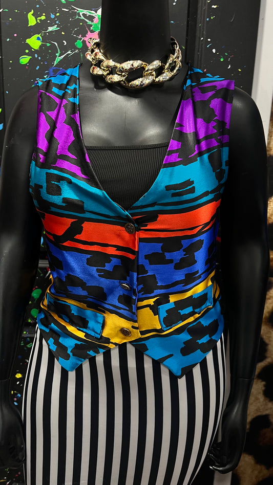 Vintage Abstract Polyester Vest (12/14)