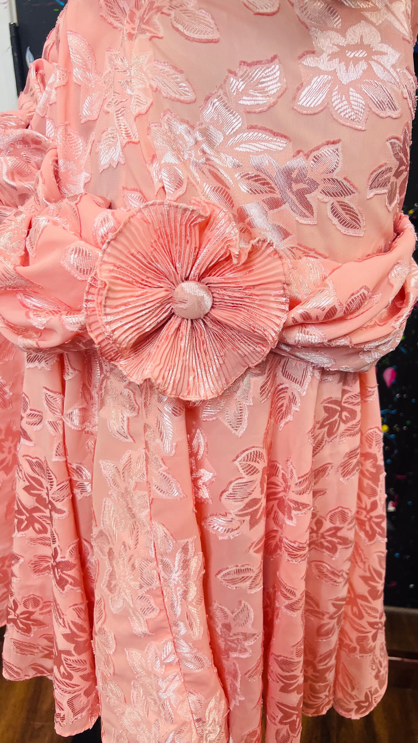 Vintage Floral Peach Dress (12)