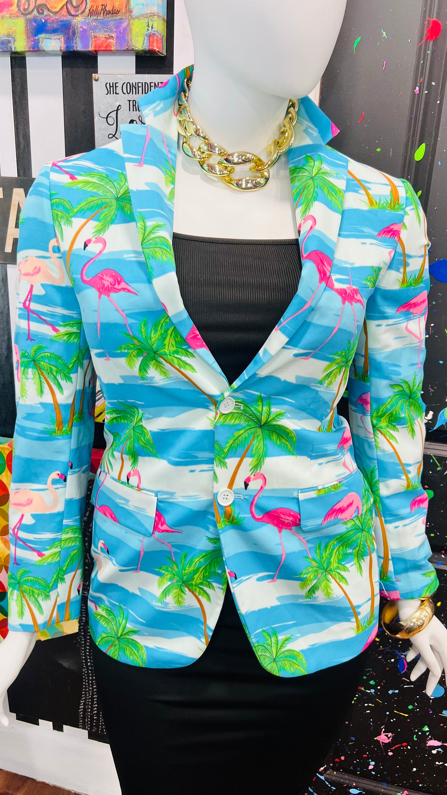 Tropical Flamingo Blazer (12)