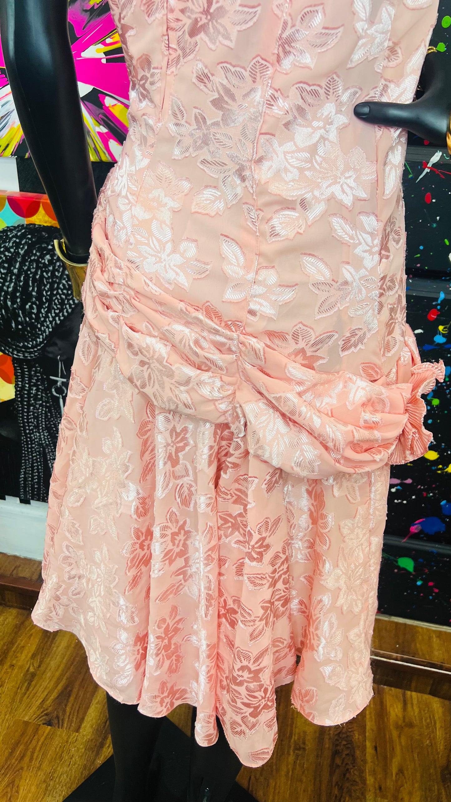 Vintage Floral Peach Dress (12)