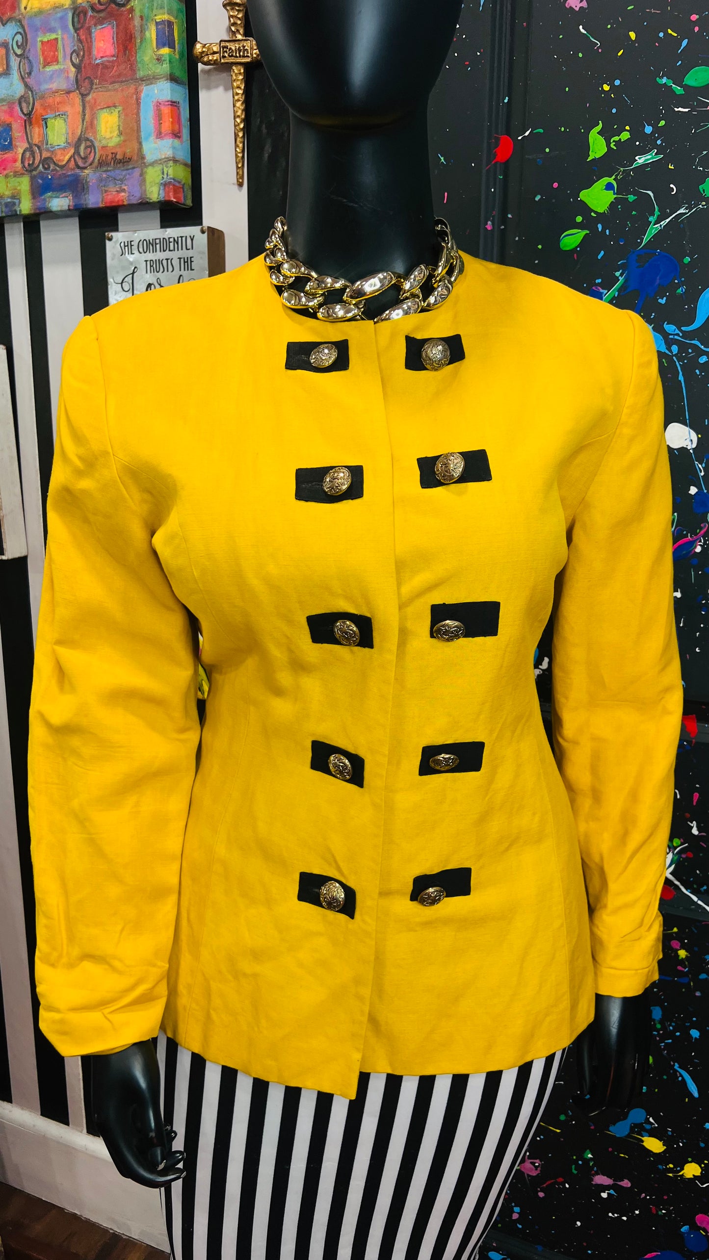 Vintage Mustard Yellow Blazer (18)