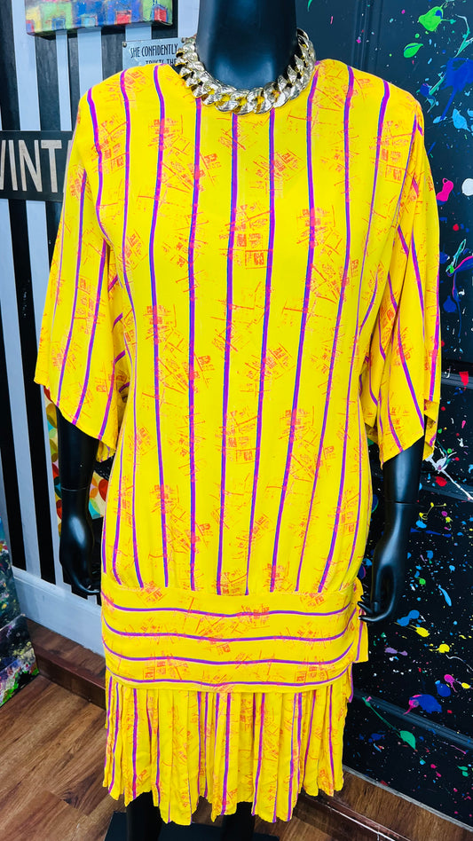 Vintage Yellow, Pink & Orange 80’s Dress (20)
