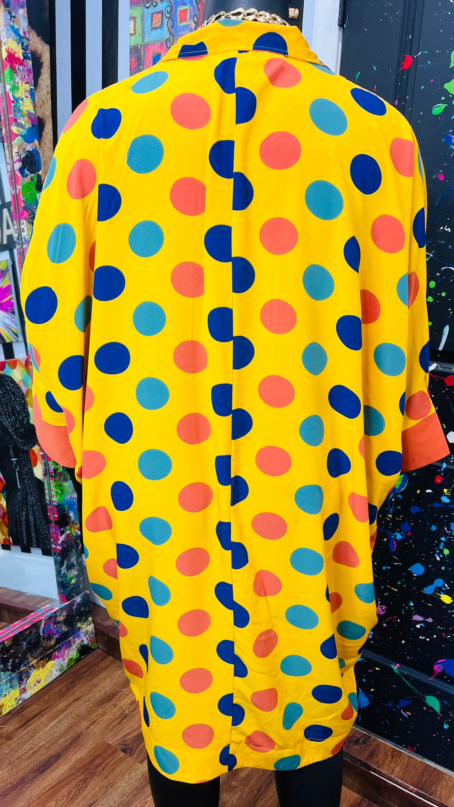 Polka Dot Oversized Top W/ Pockets (OS)