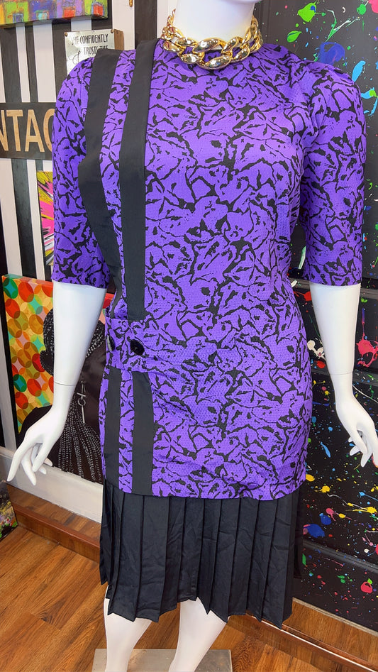 Vintage Purple & Black Dress (16)