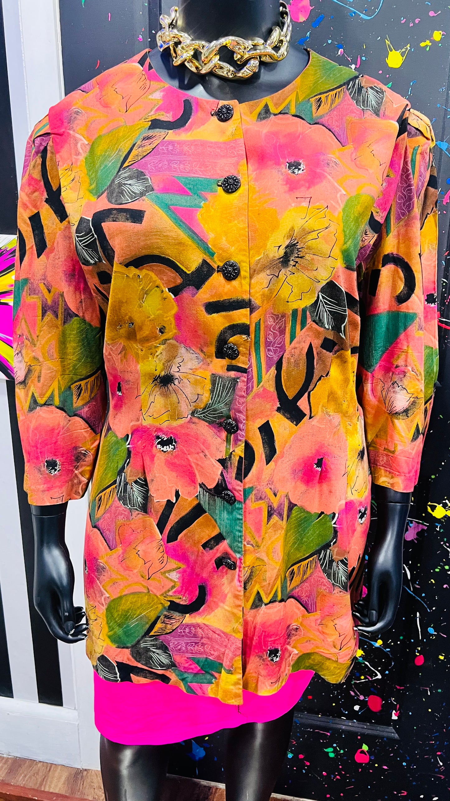 Vintage Rayon Jazzy Blouse (22W)