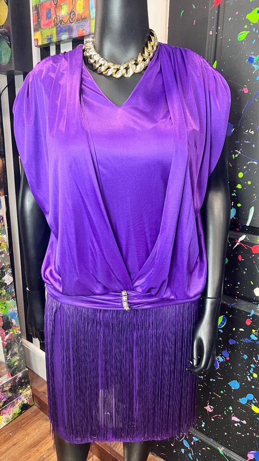 Vintage Purple Fringe Dress (16)