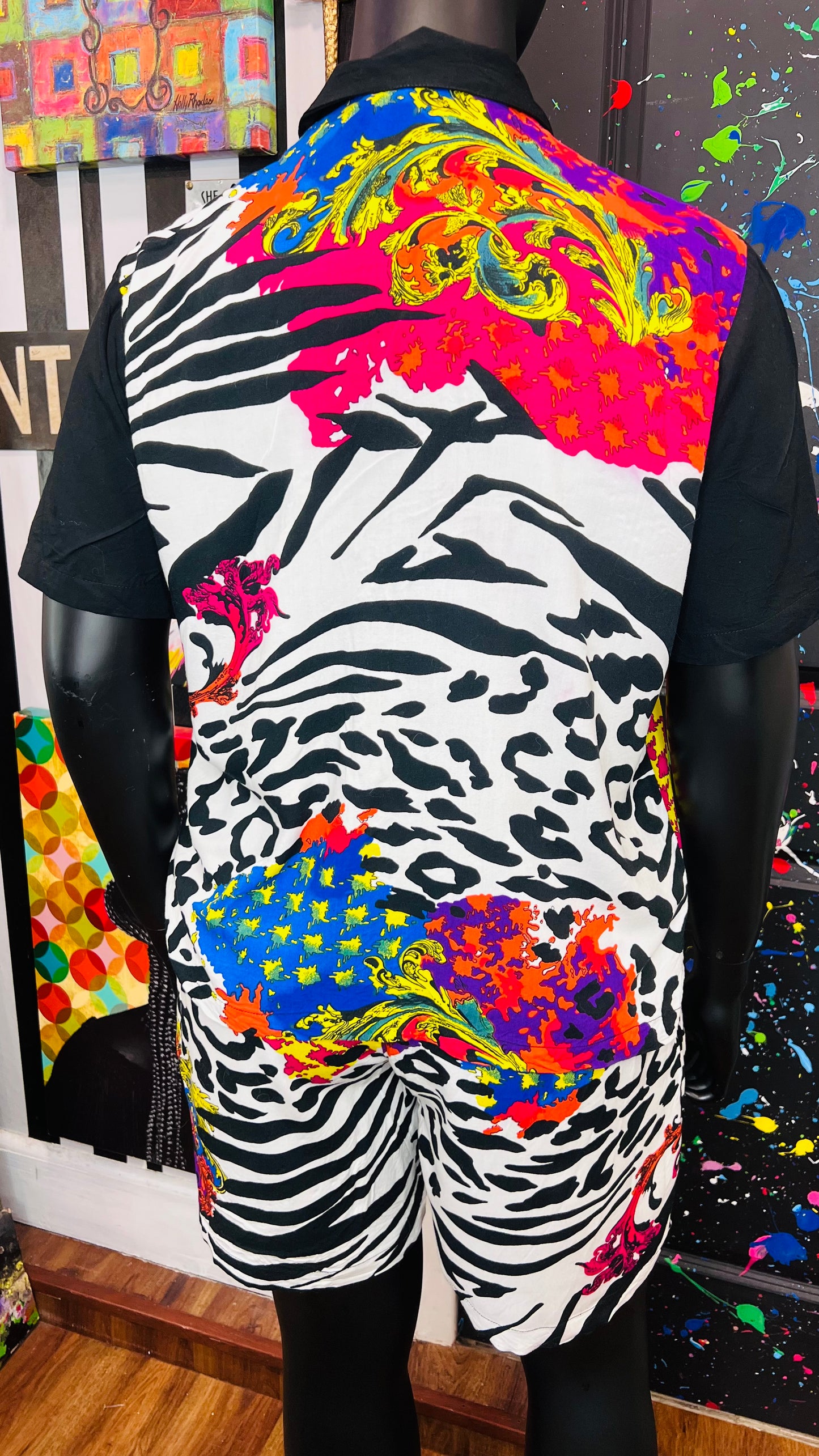 Vintage Rayon Abstract Short Set (14)