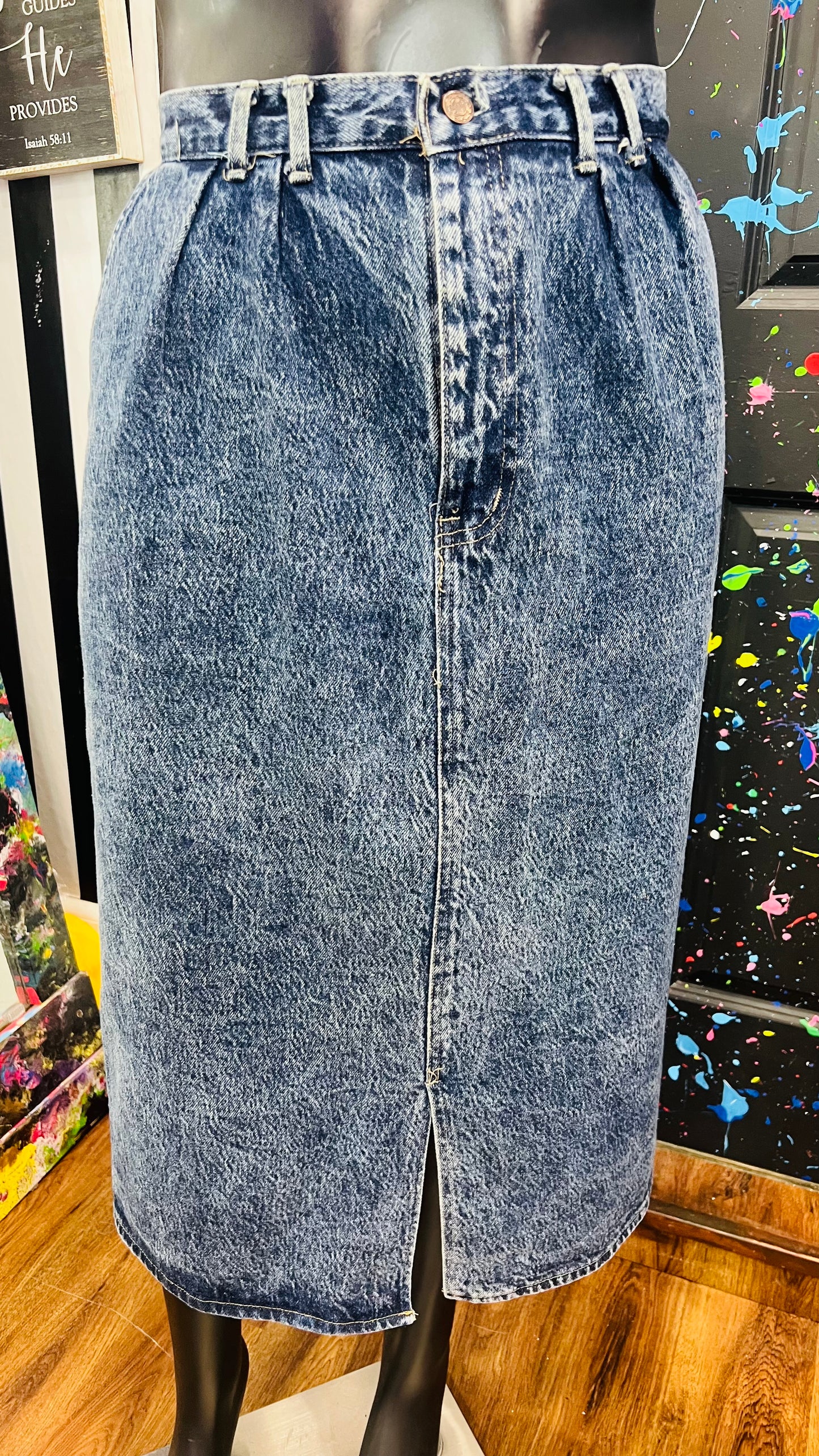 Vintage Denim Stone Wash Skirt (22)