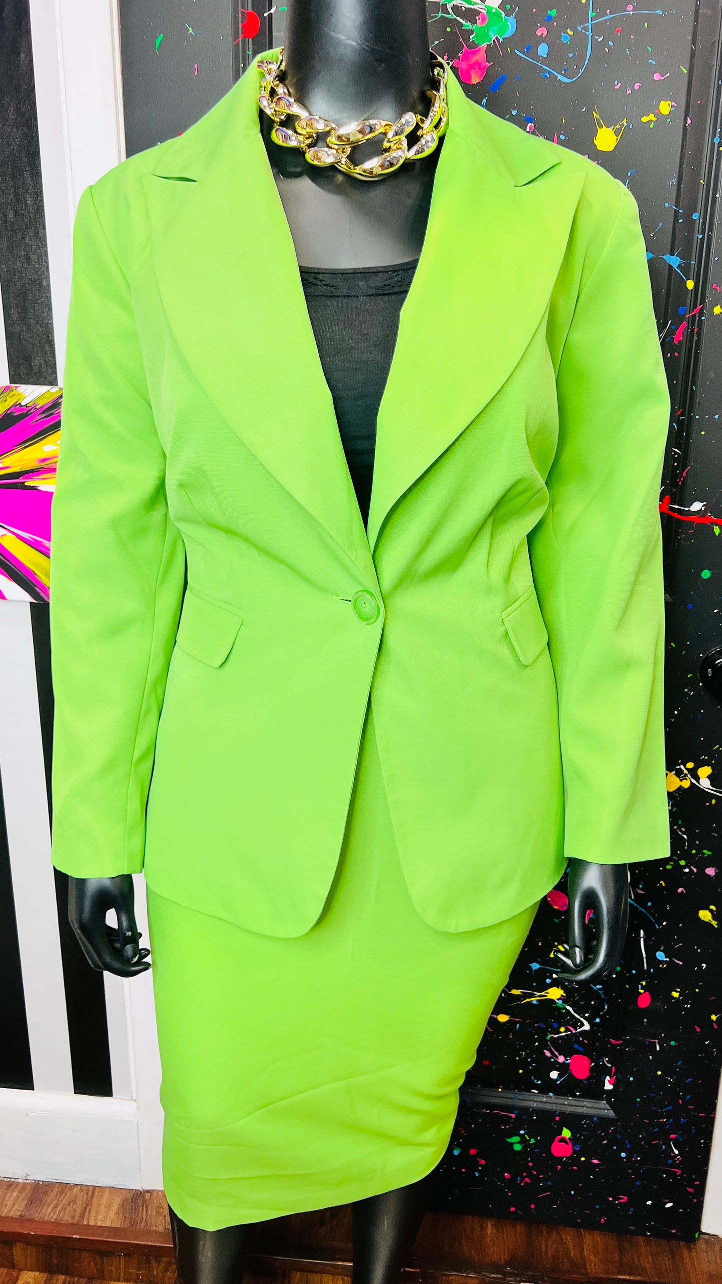 Vintage Green Skirt Suit (20W)