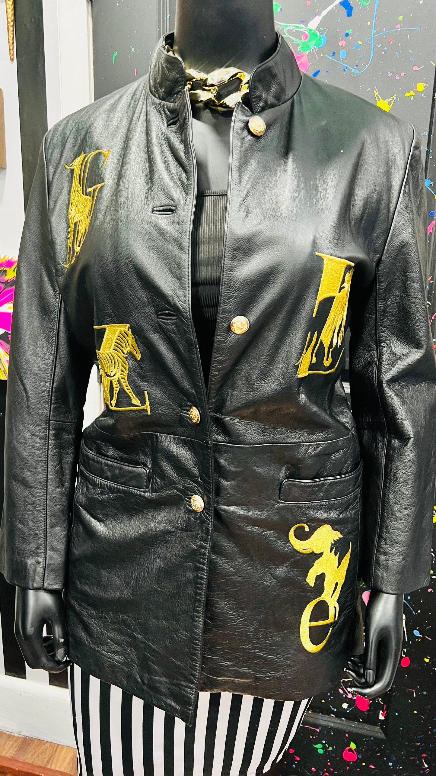 Vintage Genuine Leather Animal & Letter Jacket (14)